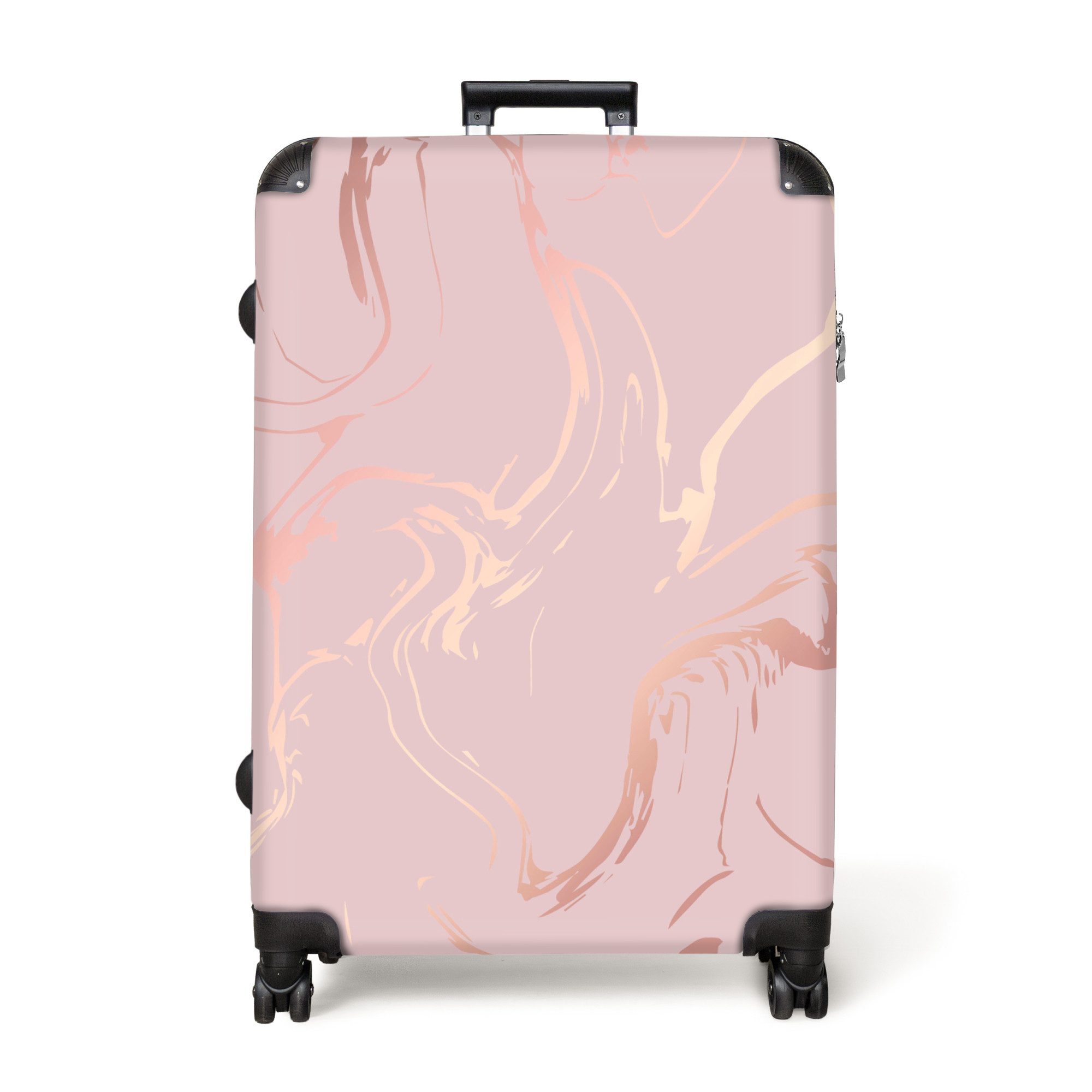 NoBoringSuitcases.com© Hartschalen-Trolley Marmor - Roségold - günstig online kaufen