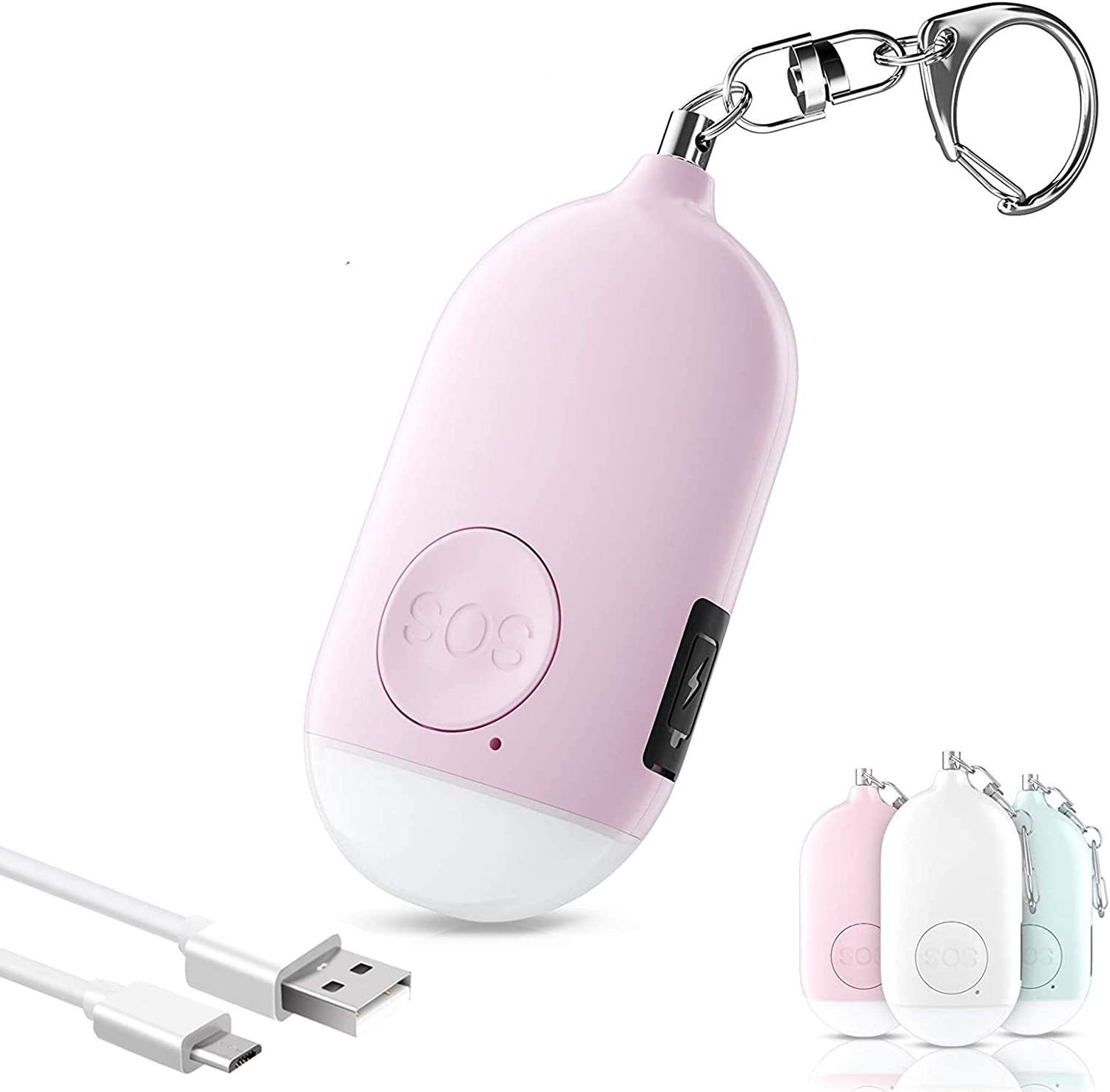 Mmgoqqt »Taschenalarm, Personal Alarm Schlüsselanhänger mit Taschenlampe,  Panikalarm Persönliche Sicherheit Frauen, Kinder, Senioren« Alarmanlage