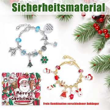 MAGICSHE Adventskalender 24 Füllprozess Anhänger Armband Sets, DIY Weihnachtskalender Armband