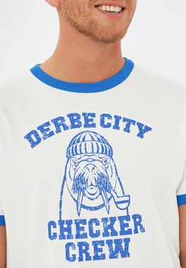 Derbe T-Shirt Derbe City Nachhaltig, Organic Cotton, auffälliger Print, abgesetze Farbdetails