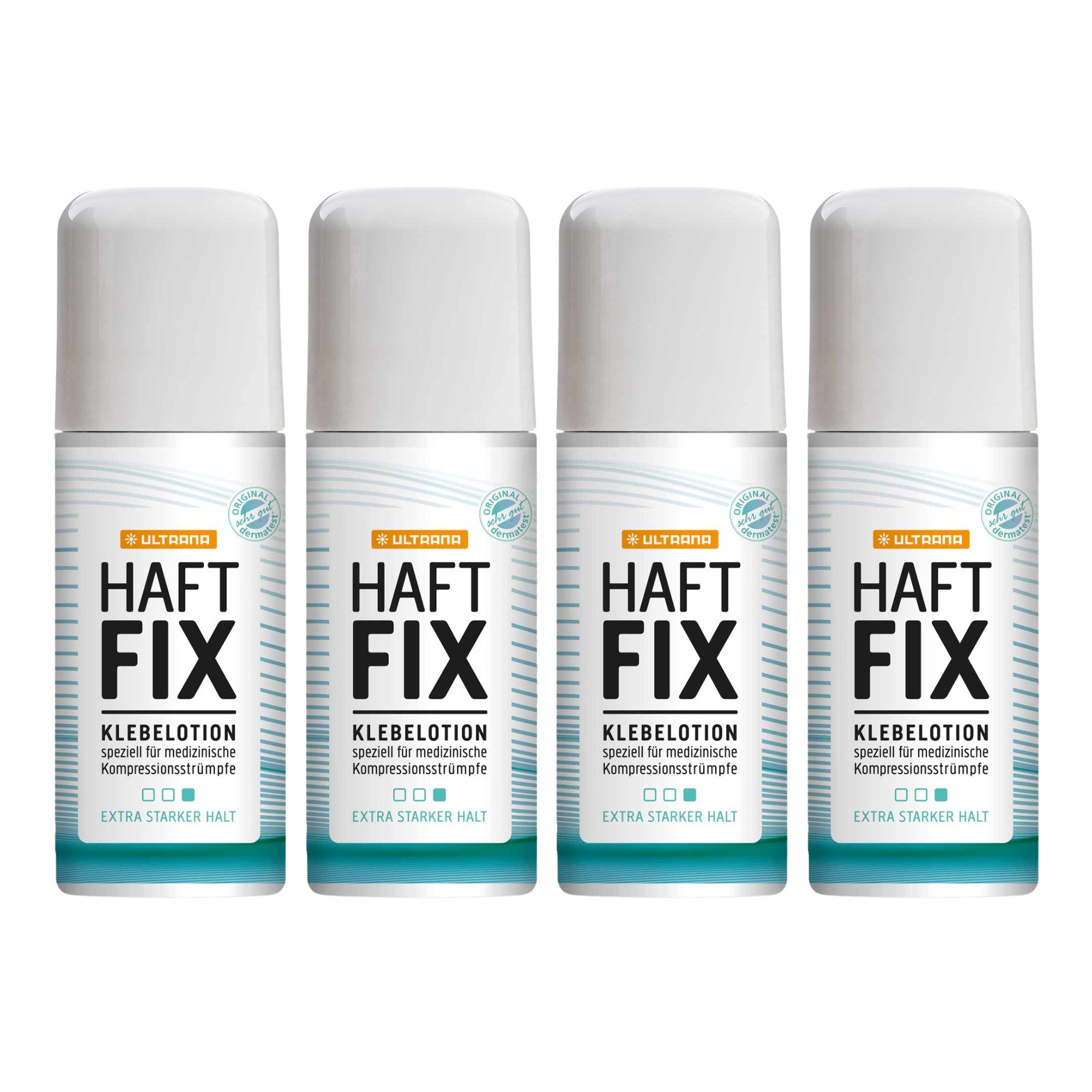 ULTRANA Textilkleber Ultrana HaftFix Roll-on Hautkleber 4 x 60 ml