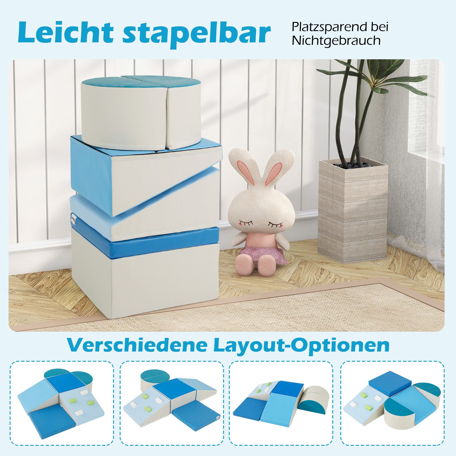 COSTWAY Spielbausteine, (6 St), Kinder Schamstoff Bausteine ab 1 Jahr