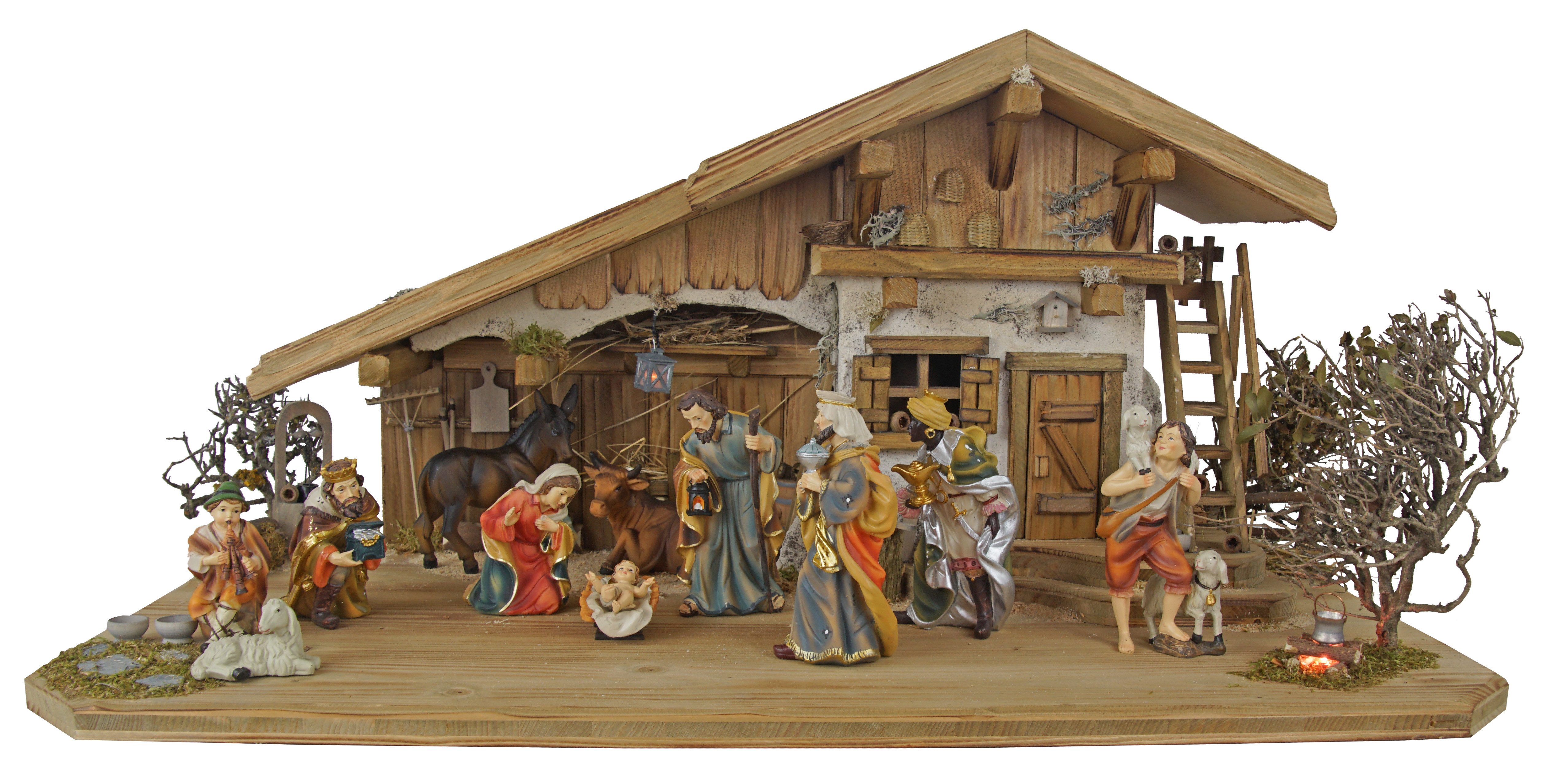 Krippenursel Krippe Weihnachtskrippe Reichenschwand - inkl. 12 tlg. Figurensatz K 007 (1-tlg), Handarbeit