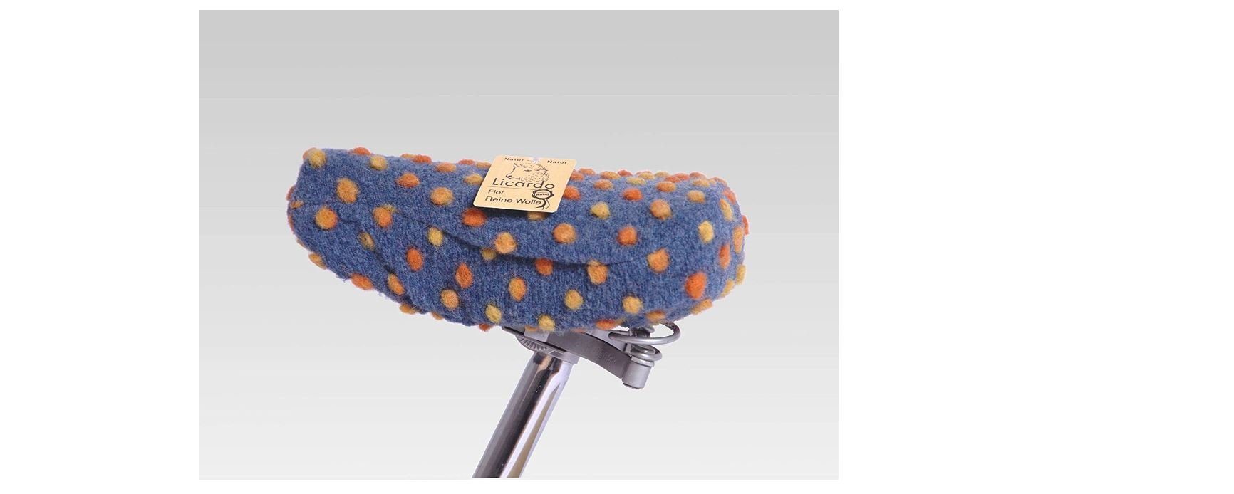 Linke Licardo Fahrradsattel Fahrradsattelbezug aus 100% Schurwolle mit Bandeinfassung 20/30 cm