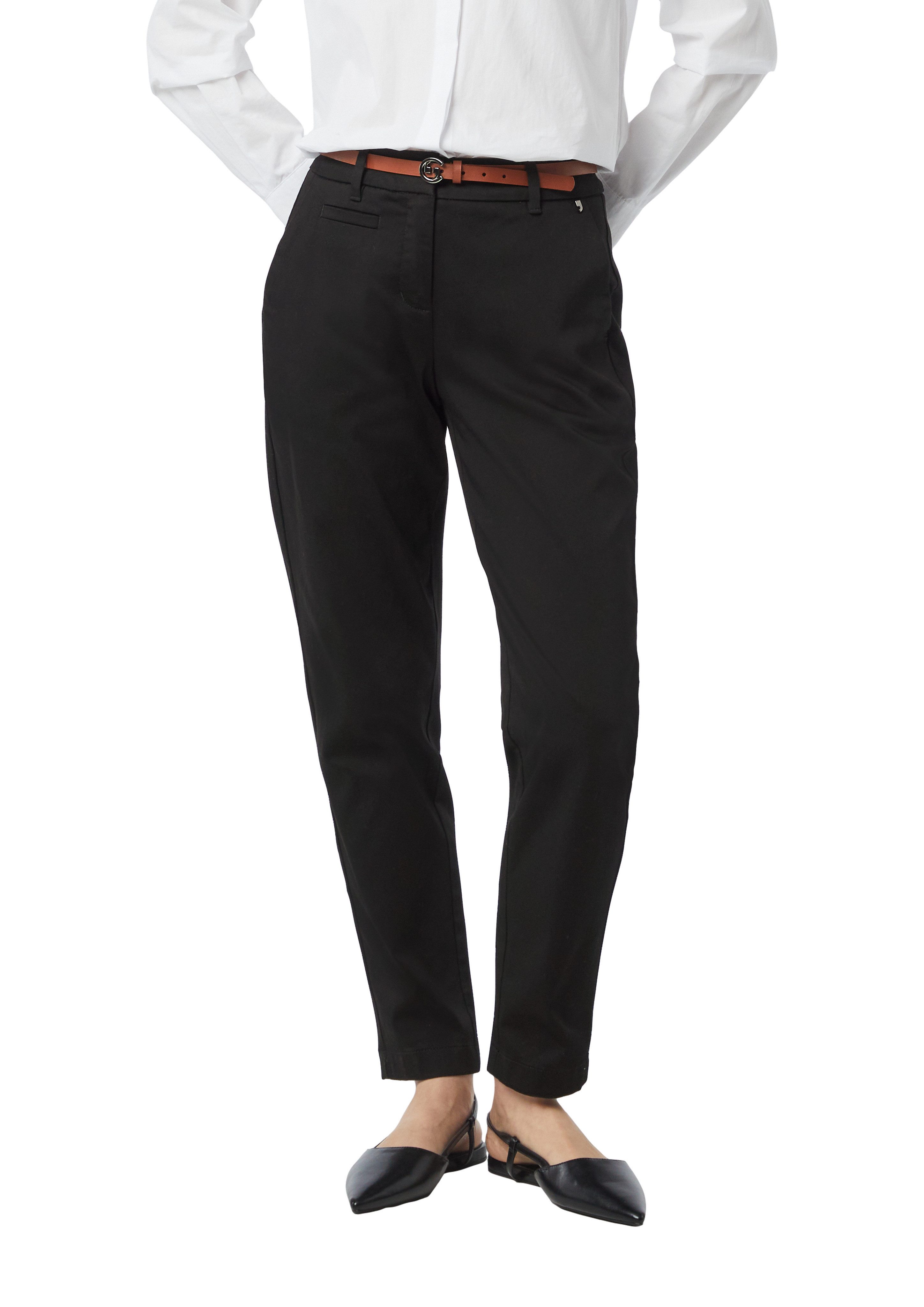 comma Chinohose mit Gürtel und Stretch