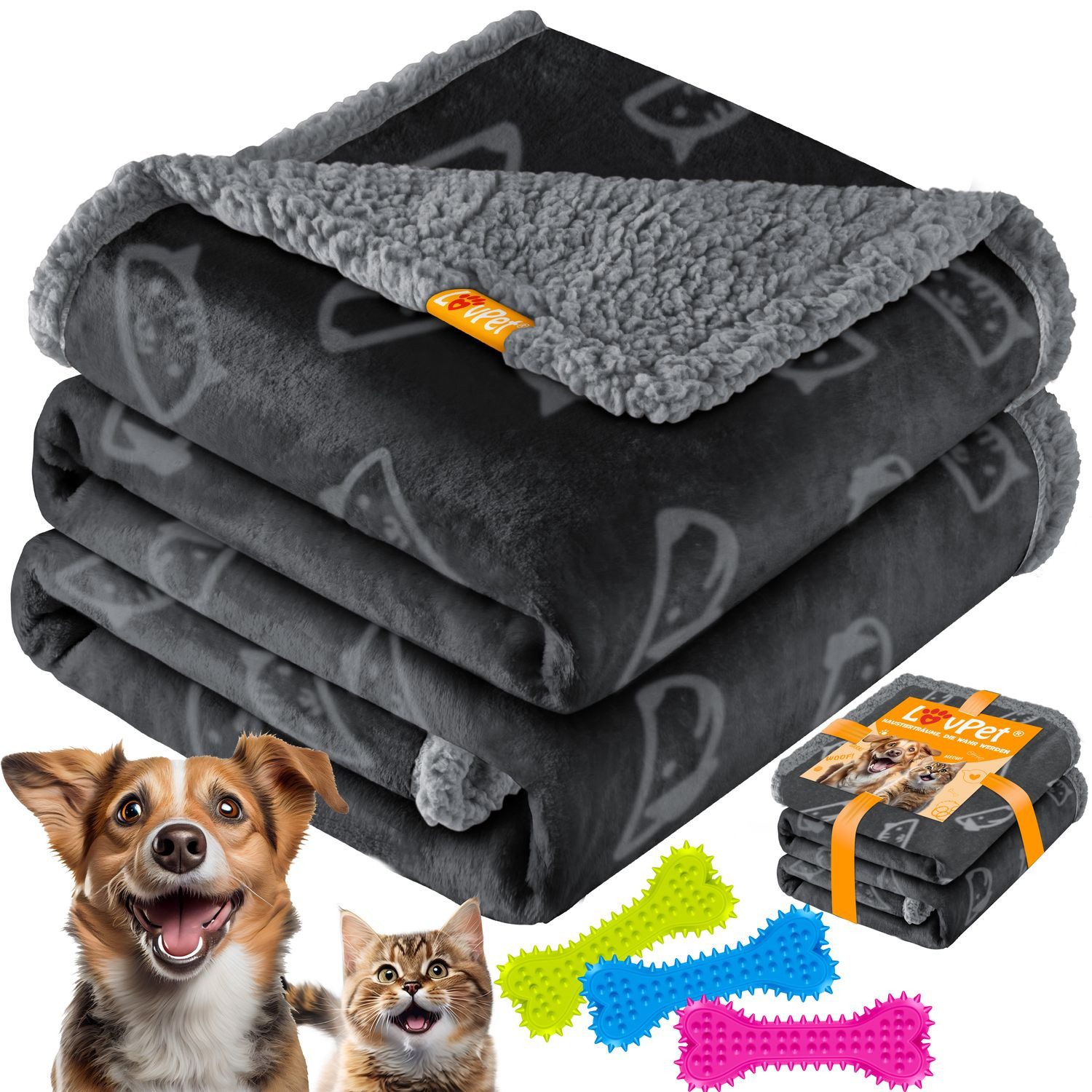 Lovpet Tierdecke, wasserdichte Hundedecke, Sherpa Fleece Haustier Decke günstig online kaufen