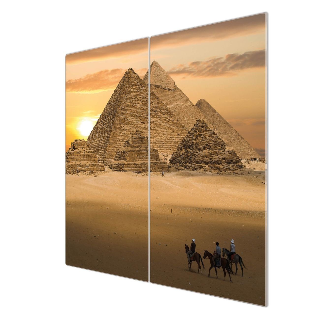 Pyramiden, (gehärtet, Herd-Abdeckplatte inkl. Gummifüßchen) banjado tlg., 2 Glas selbstklebende