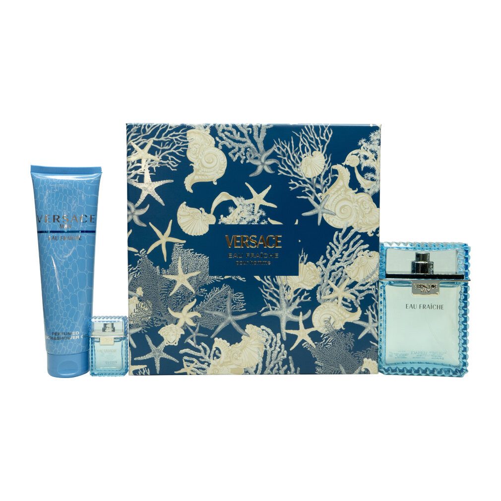 Versace Eau de Toilette Man Eau Fraiche Gift Set 100ml EDT + 5ml EDT + 150ml Shower Gel