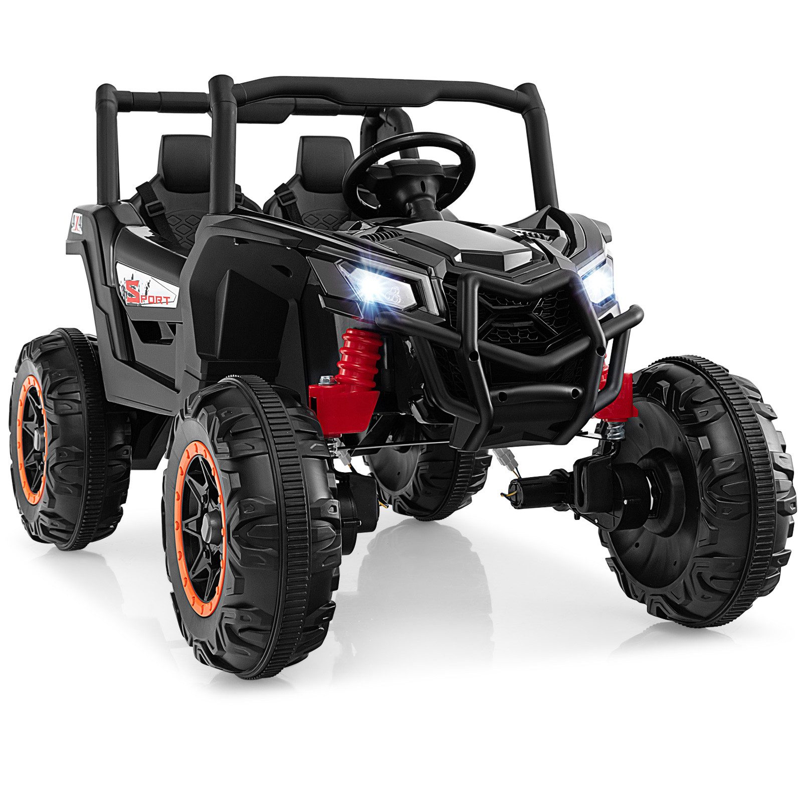 COSTWAY Elektro-Kinderauto, Belastbarkeit 50 kg, (1-tlg), 24V Elektroauto, 2-Sitzer Spielzeugauto, mit Musik