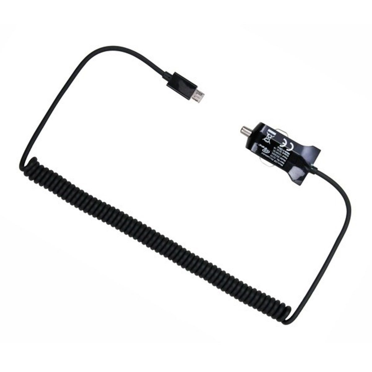 AIV KFZ 12V 24V Ladekabel Micro-USB Spiral-Kabel Smartphone-Kabel, micro-USB, Lade-Adapter für PKW Auto LKW Wohnmobil NFZ, für Handy, Navi, etc.