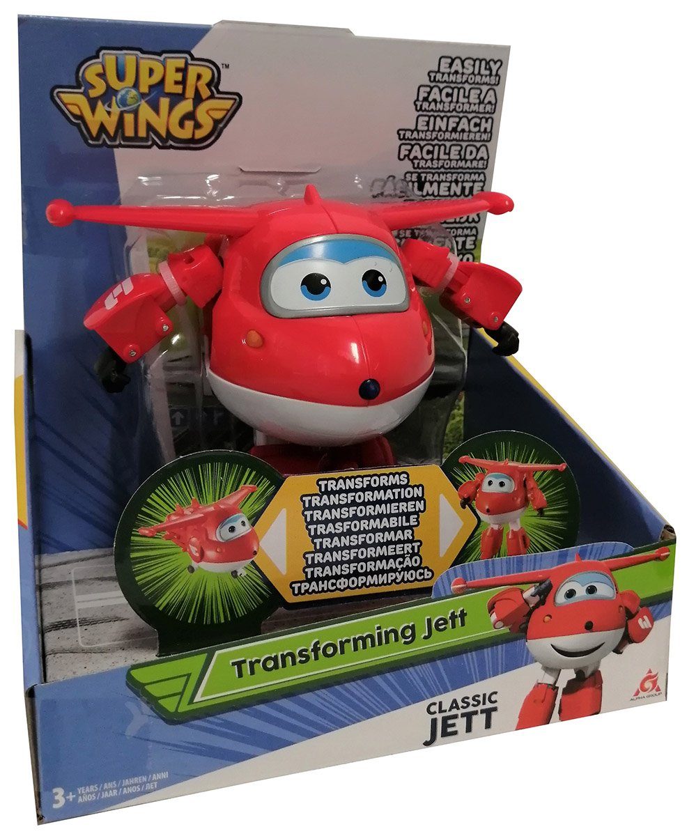 YW710210 Rot, Jett zum Fahrzeug vom Roboter Wings Spielfigur Alpha Super Flugzeug Super Group Verwandelbar Wings