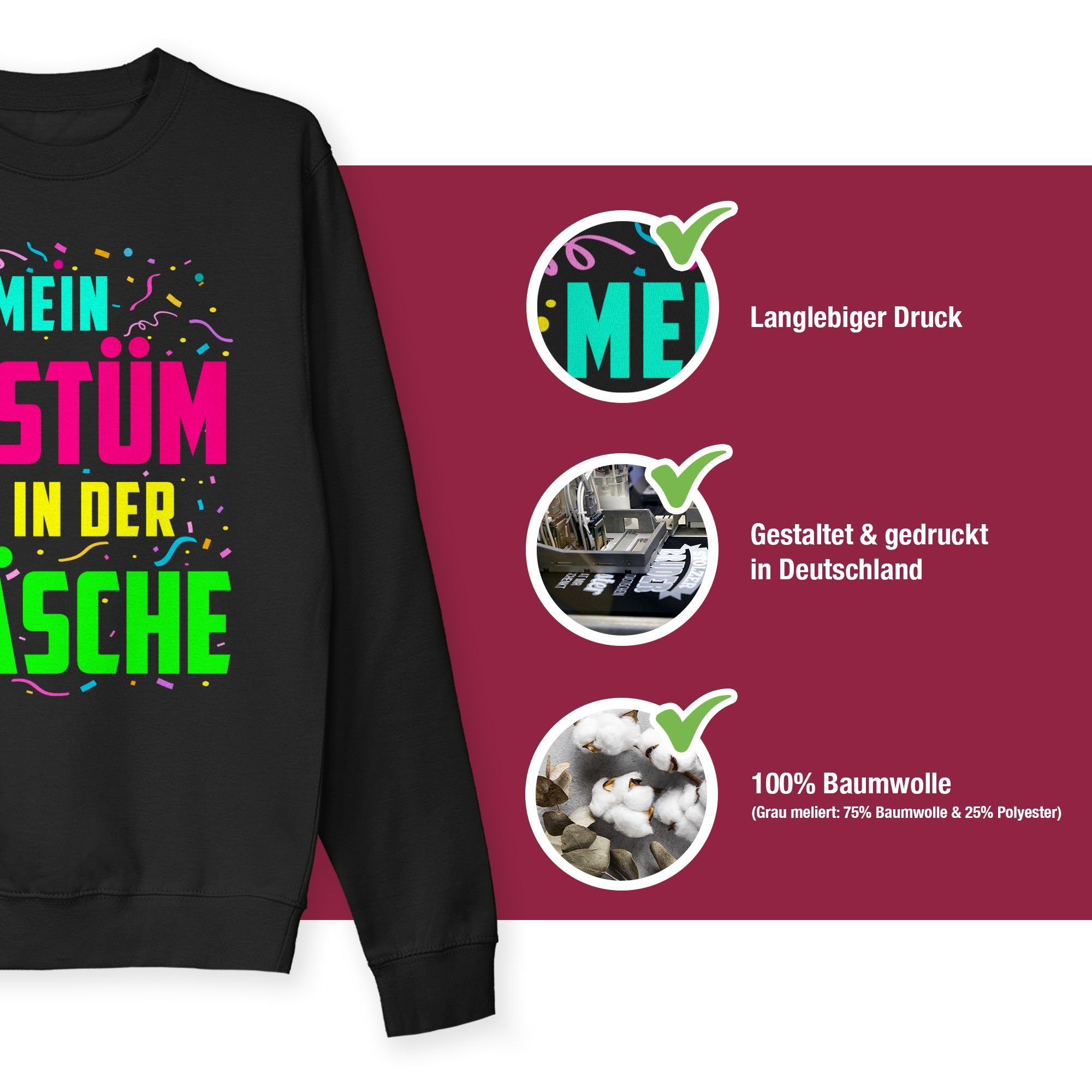 Fasching & Mein ist Karneval (1-tlg) Wäsche 1 Shirtracer in der zu Schwarz Kostüm Sweatshirt