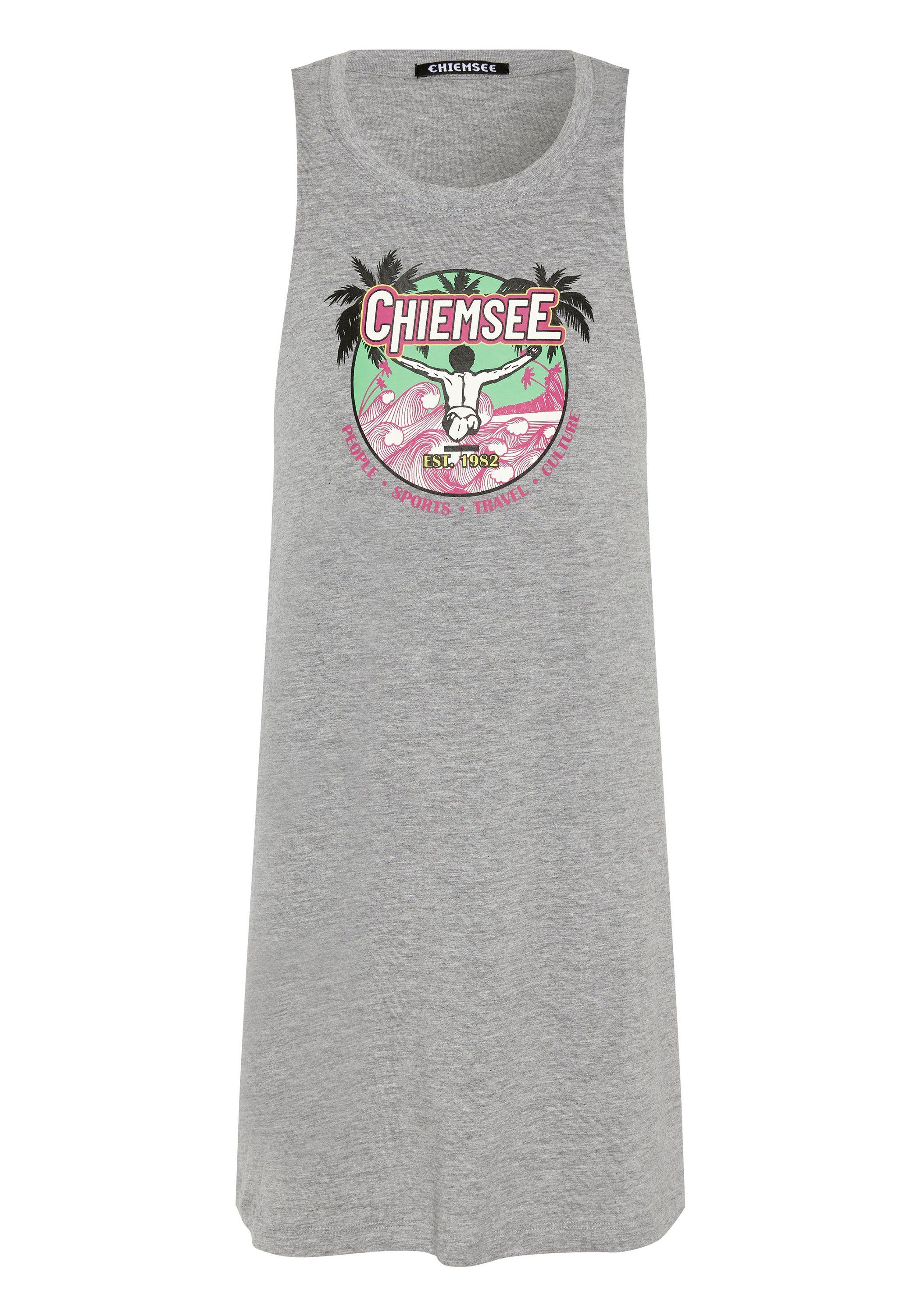 Chiemsee Tanktop Longtop mit Labelprint und Cut-Out 1 Neutral Gray Melange
