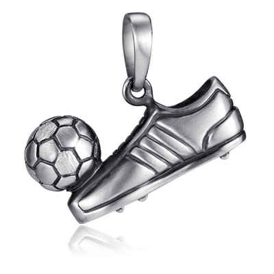 Materia Kettenanhänger Fußball / Fußballschuh mit Ball Silber antik KA-70, 925 Sterling Silber, rhodiniert