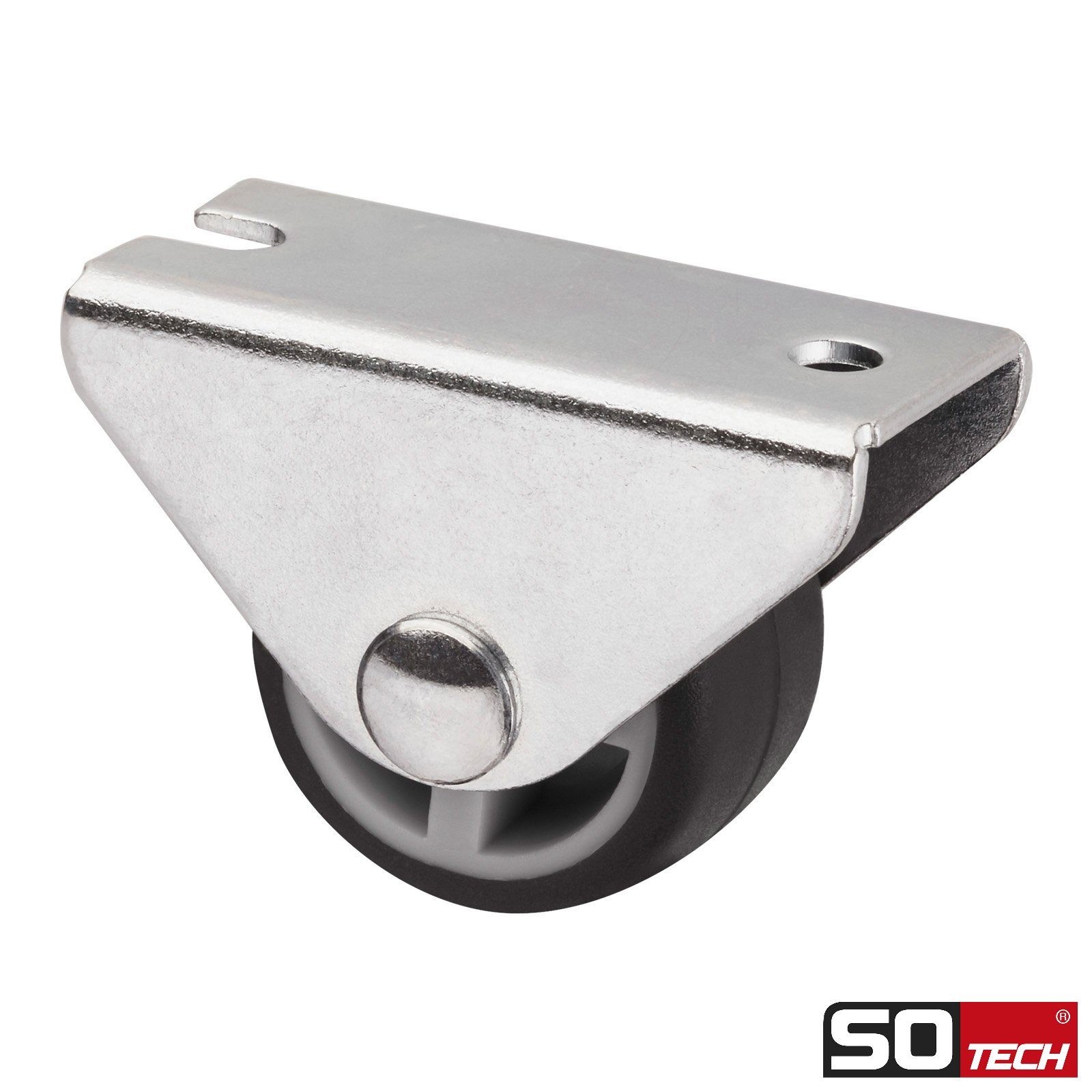 SO-TECH® Möbelrolle Unterbaurolle PASSAU, Ø 25 mm, Kastenrolle für die Unterbaumontage, 4 Stück