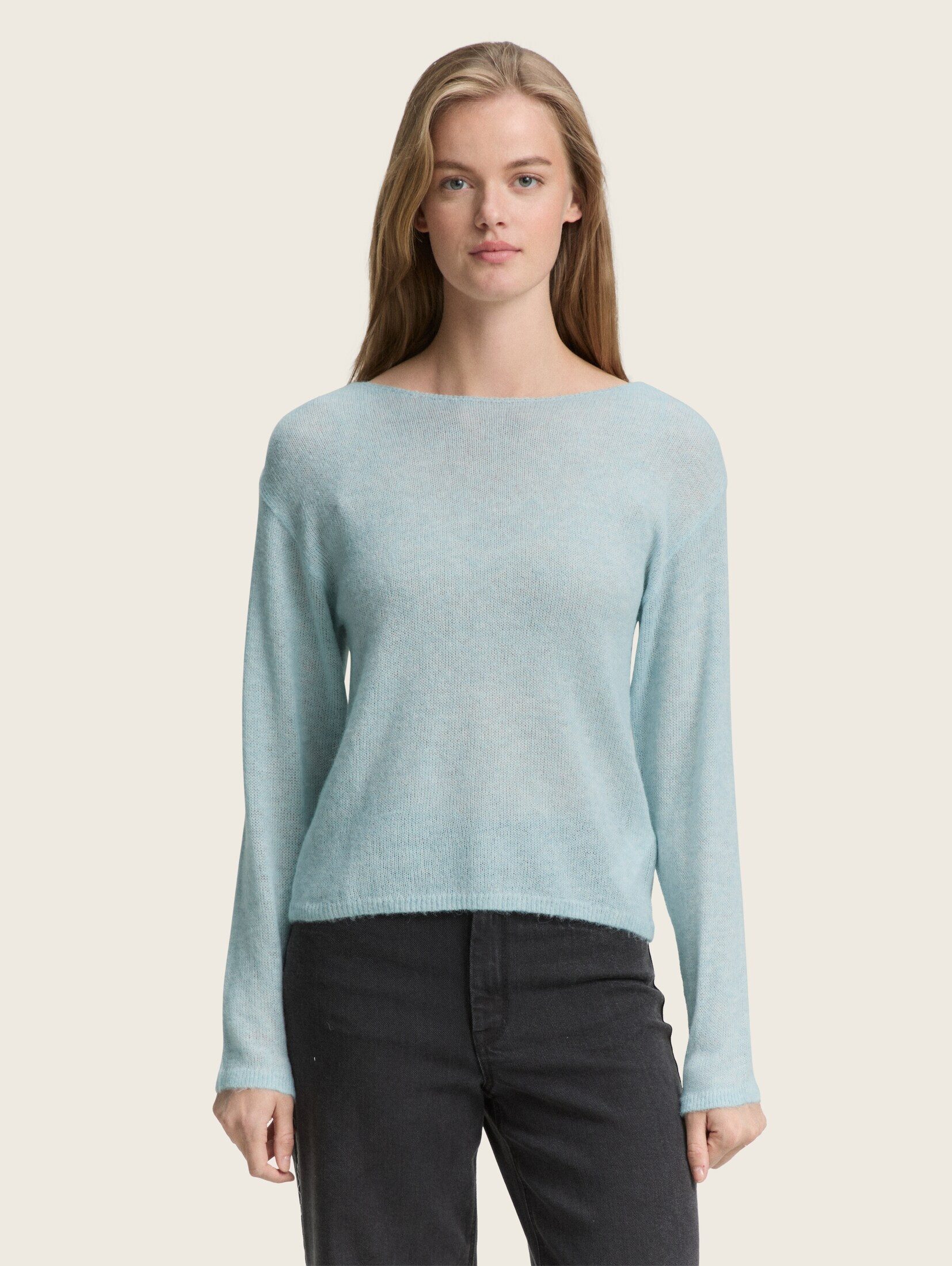 TOM TAILOR Denim Strickpullover Pullover & Strickjacken Strickpullover mit U-Boot-Ausschnitt