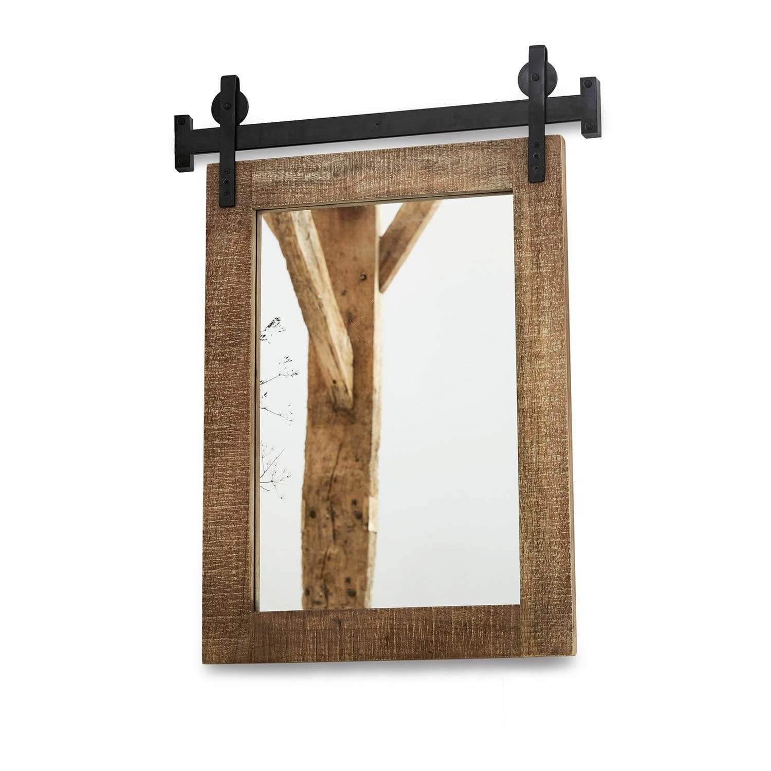 Mirabeau Spiegel Spiegel Taylors Island braun/schwarz, Wandspiegel, Materialmix im Industrial Style, Hochwertiges Mangoholz