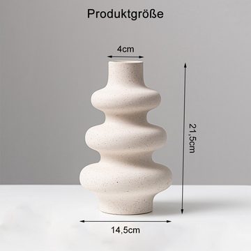 zggzerg Dekovase Vase Für Pampasgras Beige, Spiral Geformter Mit Loch Keramik Vase