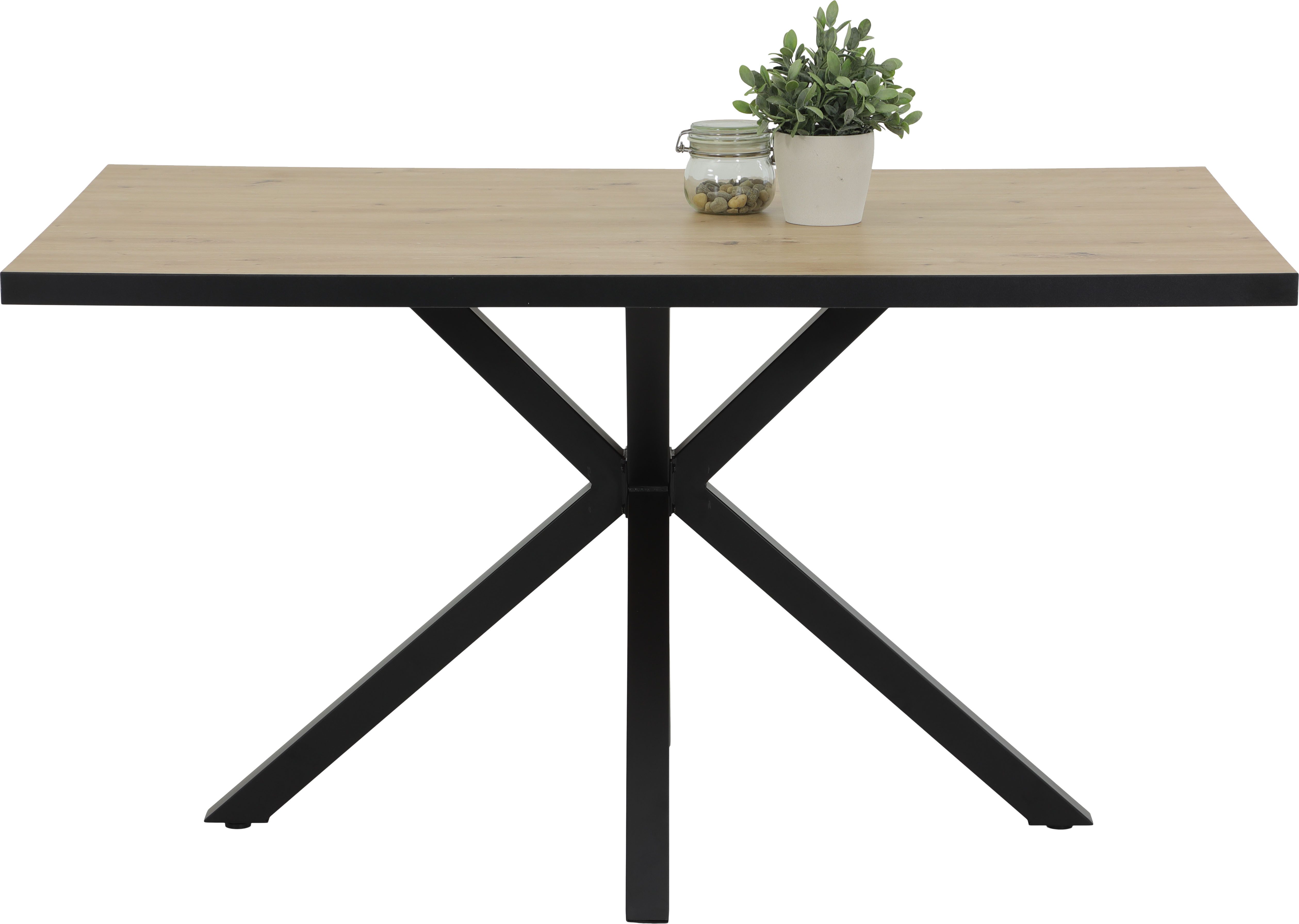 HELA Essgruppe SPREE, (4-tlg), Esstisch 140x90 cm mit Dickkante, Microfaserbezug