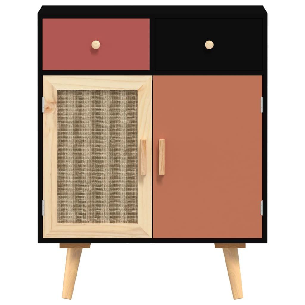 Sideboard (1-St) cm Fächerschrank mit vidaXL Schwarz Holzwerkstoff Schubladen 60x30x75,5