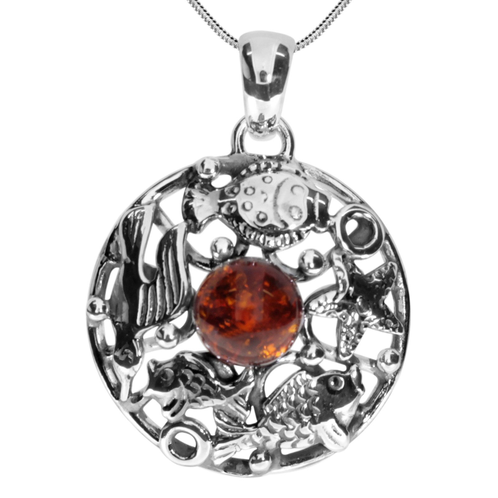 Kette mit Anhänger Ostsee-Schmuck Kette mit Anhänger Fischland 34x24 mm