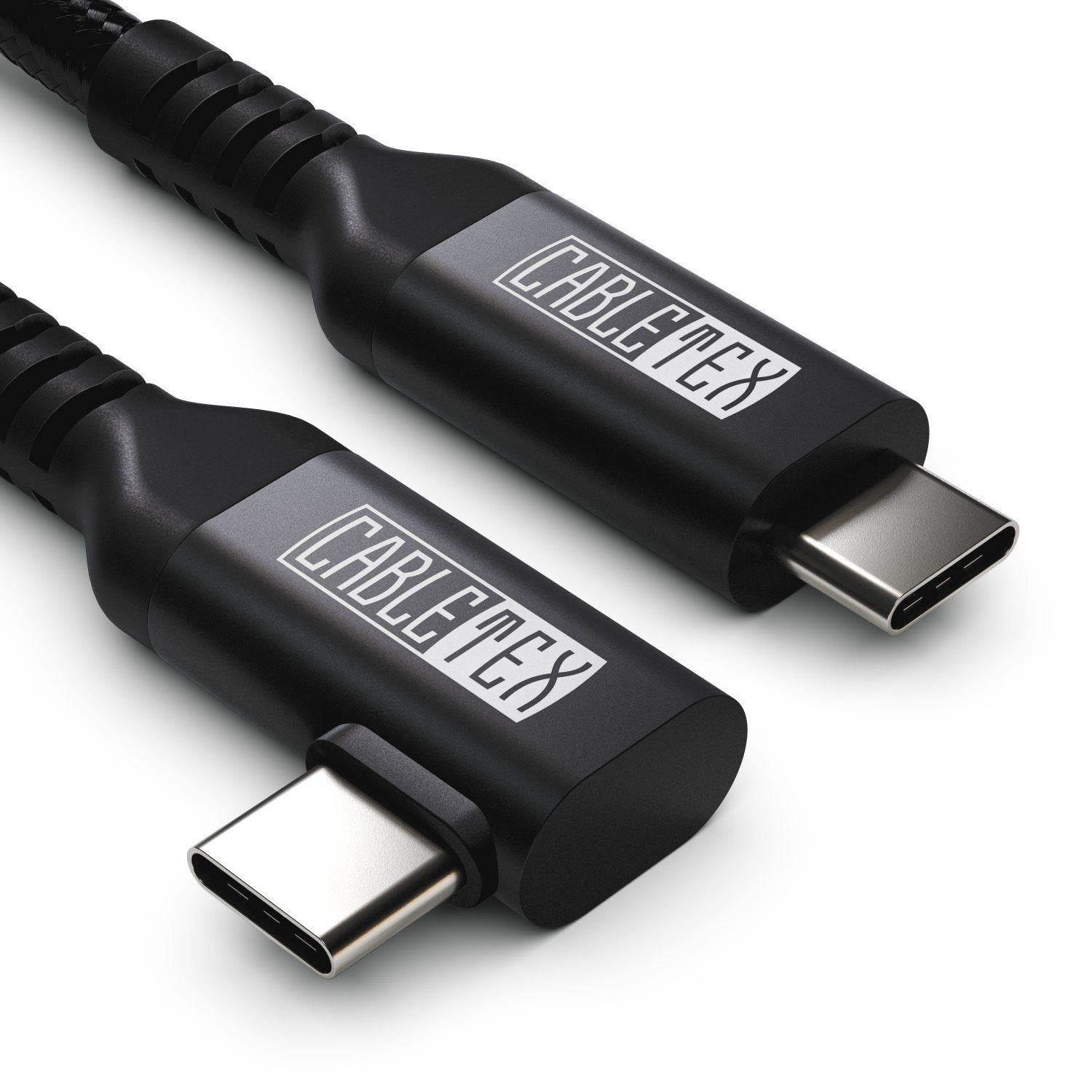 CABLETEX 5m USB-C Link Kabel für Meta Oculus Quest 3 & 2, Laden & Spielen Spielkonsolenzubehörkabel, USB C, USB-C, USB-C, USB C (500 cm), Nylonmantel/Winkelstecker