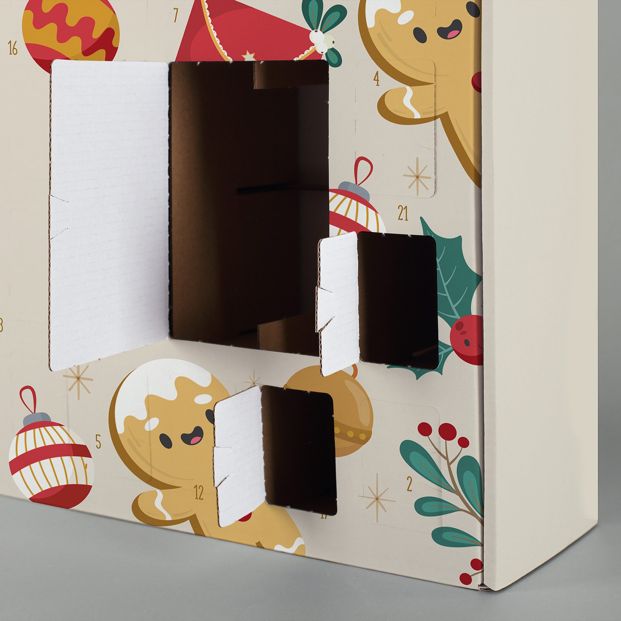 Herz & Heim befüllbarer Adventskalender mit festlichen Motiven zu Weihnachten - DIY Adventskalender, zum selbst Befüllen, aus stabiler Pappe – Bild 3 von 5