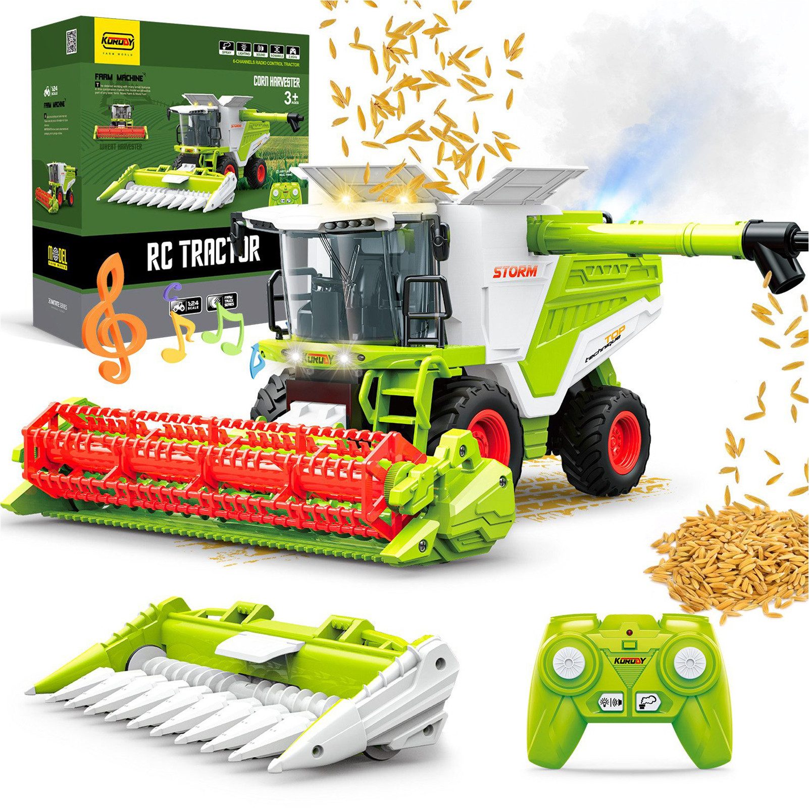 RC-Traktor Ferngesteuerter Mähdrescher, Mähdrescher Spielzeug ab 3 4 5 6 Jahre