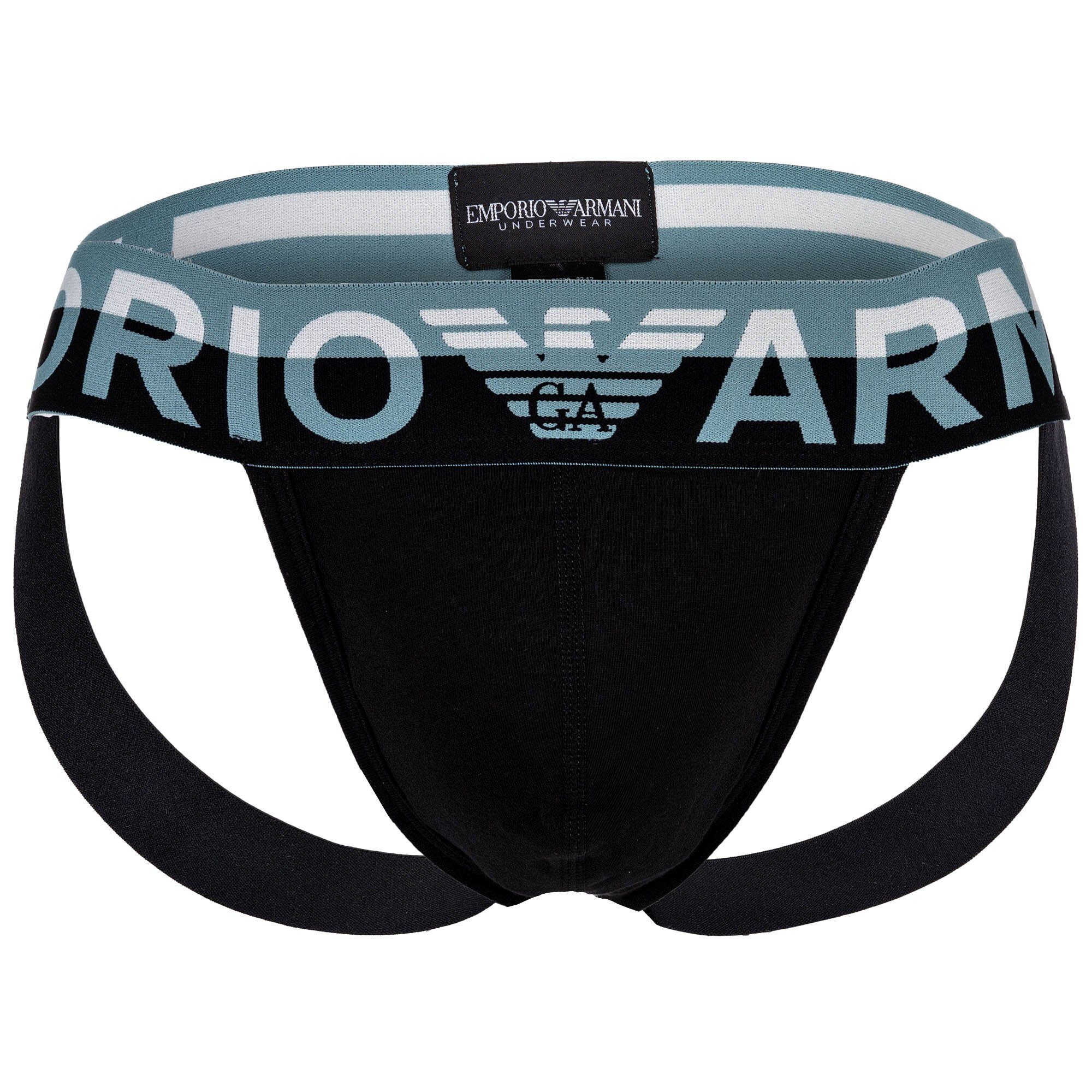 Emporio Armani Tanga Herren Jockstrap - MEGALOGO, Jocks, Tanga Slip Schwarz