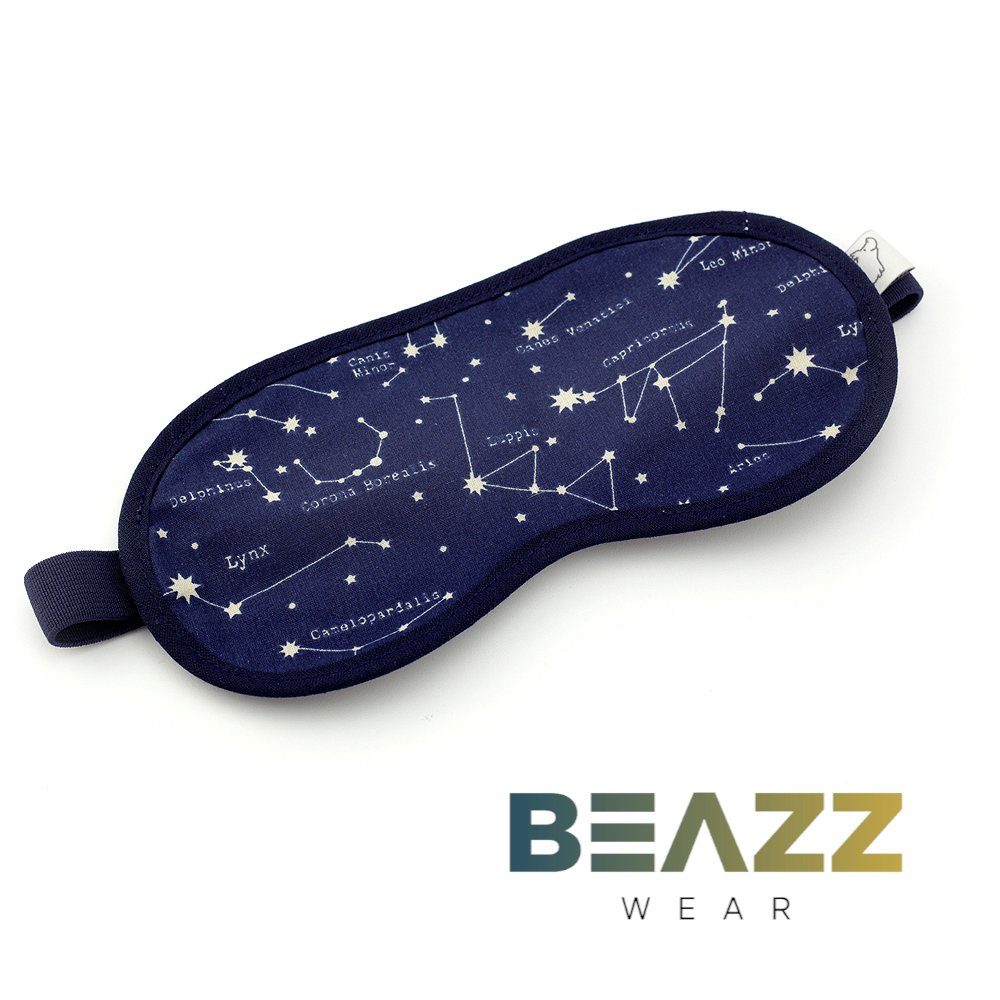 BEAZZ Schlafmaske Schlafmaske, Augenmaske, Schlafbrille - Sterne, Bequem - Perfekte Abdunklung, 1-tlg., HANDMADE IN GERMANY