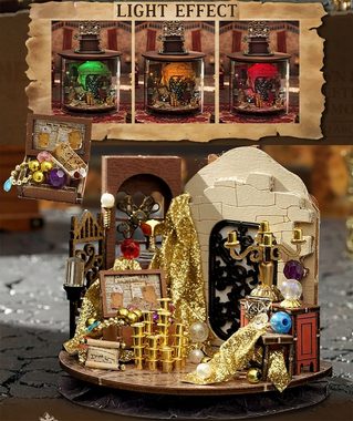 Cute Room 3D-Puzzle Puppenhaus Miniatur DIY hölzernes Fantasie Schatz, Puzzleteile, DIY Miniatur Modellbausatz zum basteln-Zauberflaschen-Serie