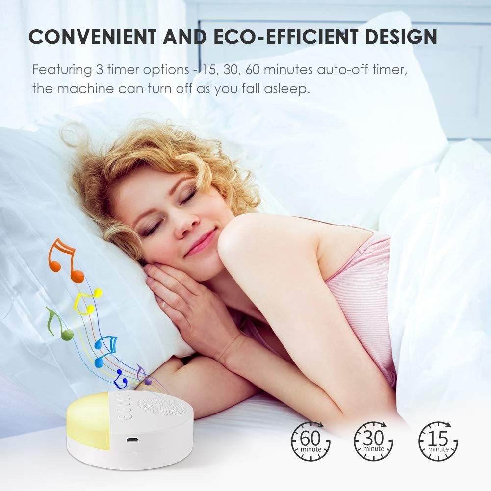 Tenlamp Sleep Sound Machine mit 20 Sounds Nachtlicht & Timer Lautsprecher 5.1 (Bluetooth, 2 W, White Noise Gerät mit Licht 20 Klänge Timer für besseren Schlaf)
