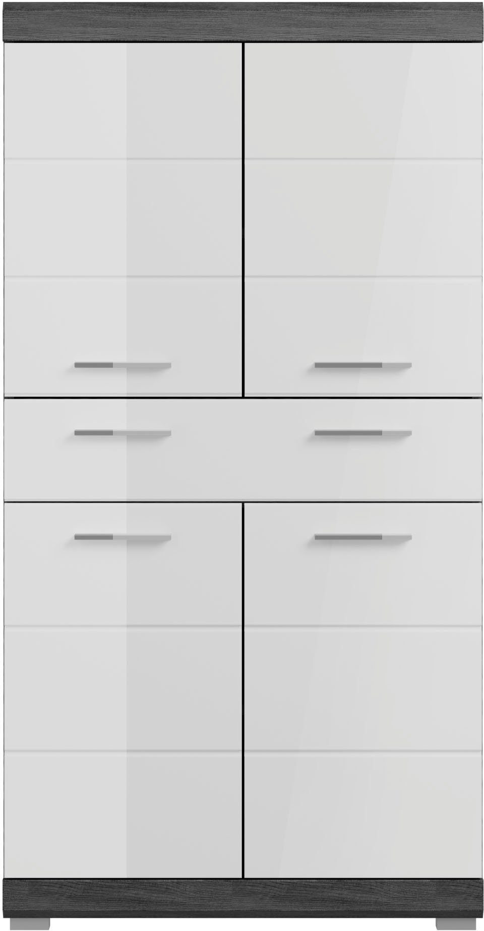 welltime Midischrank SIENA, Breite 74cm, 4 Türen, 1 Schubkasten, 4 Fächer, MDF-Front (TOPSELLER) in verschiedenen Farben erhältlich, Badmöbel, Badschrank, Schrank, Bad