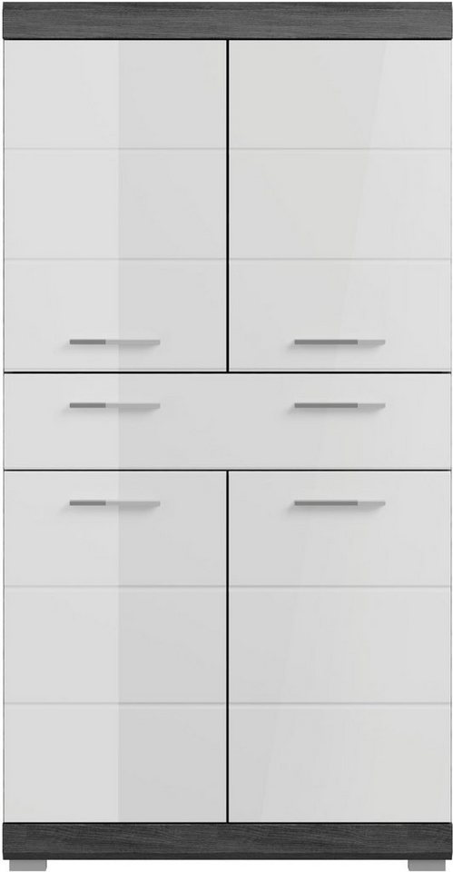 INOSIGN Midischrank Siena Badmöbel Badschrank, 4 Türen, 1 Schubkasten,  Breite 74 cm