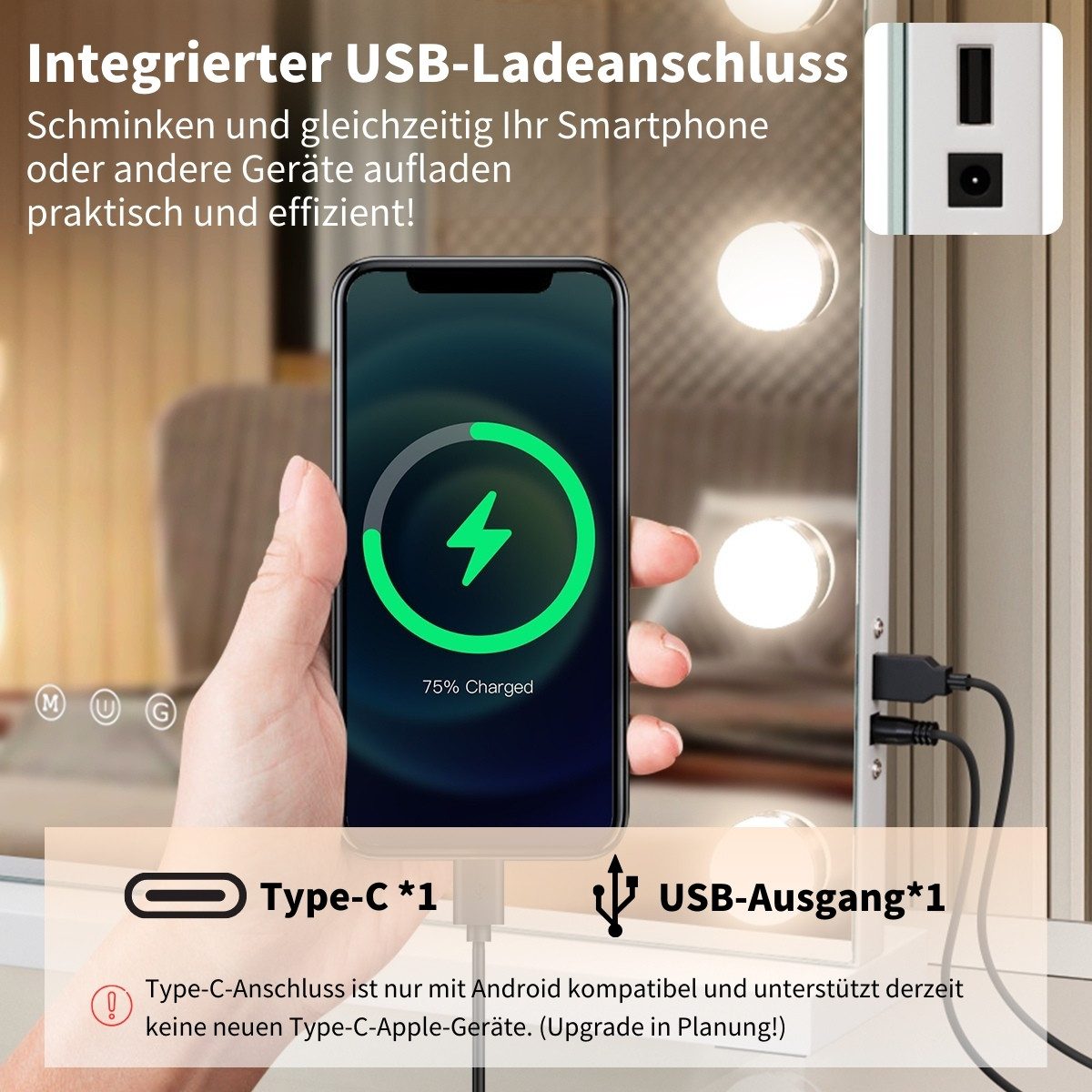 MCURO Kosmetikspiegel Hollywood Schminkspiegel mit Beleuchtung,10X günstig online kaufen