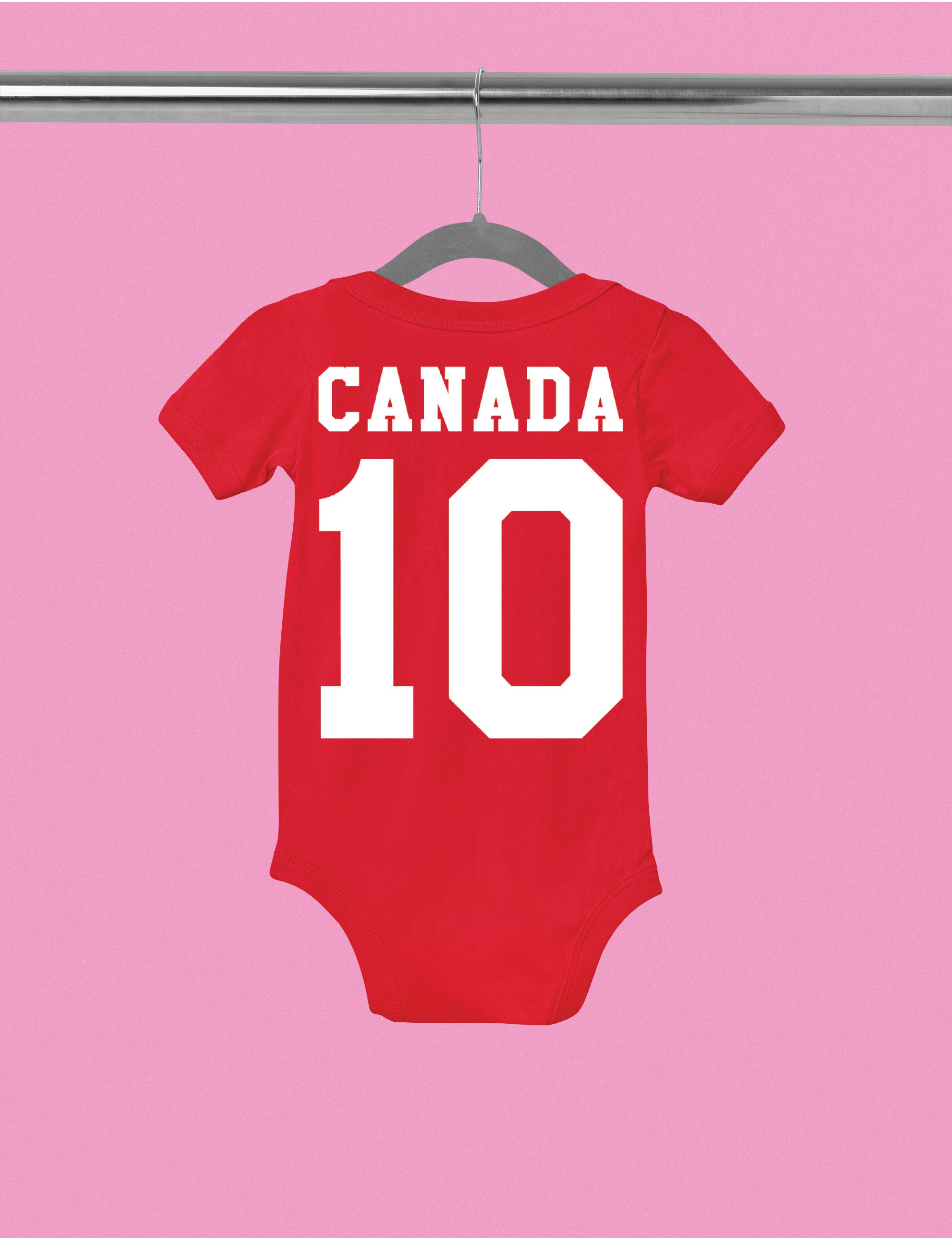 Youth Designz Kurzarmbody Kanada Fußball Kinder Baby Body Strampler Geschenk mit modischen Aufdruck für Jungen und Mädchen