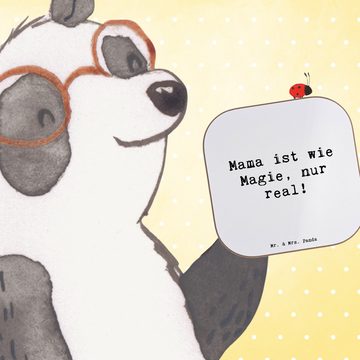 Mr. & Mrs. Panda Getränkeuntersetzer Mama Magie - Weiß - Geschenk, Getränkeuntersetzer, Schwester, Oma, Bi, 1-tlg., Innovative Designs