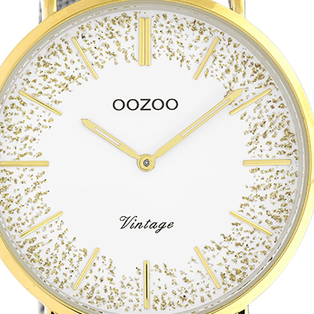 groß rund, Damenuhr Armbanduhr Elegant-Style OOZOO Analog, Edelstahl Damen Oozoo Quarzuhr (ca. Edelstahlarmband, 40mm)