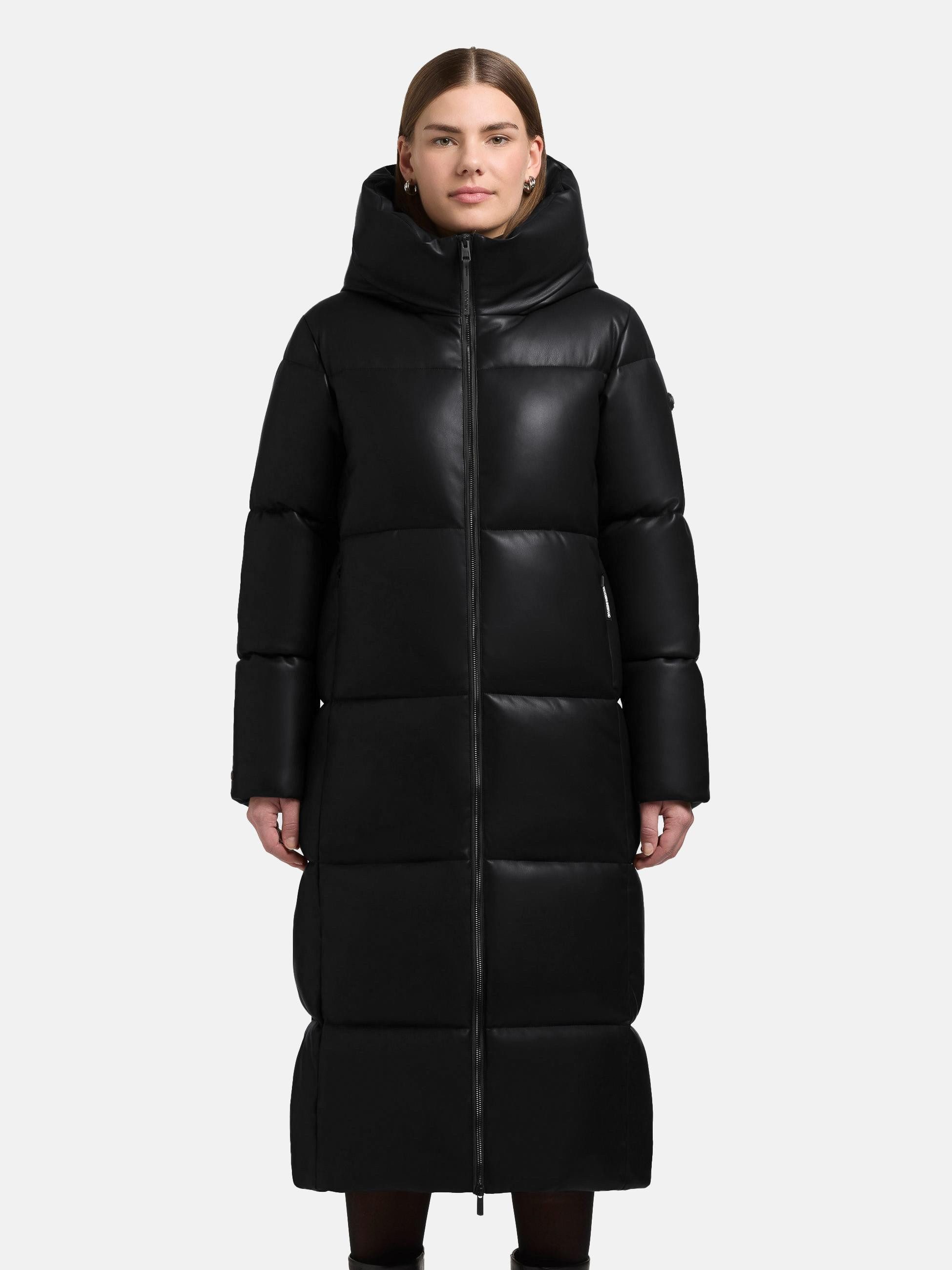 khujo Steppmantel Destiny Langer gesteppter Damen Mantel in Lederoptik günstig online kaufen