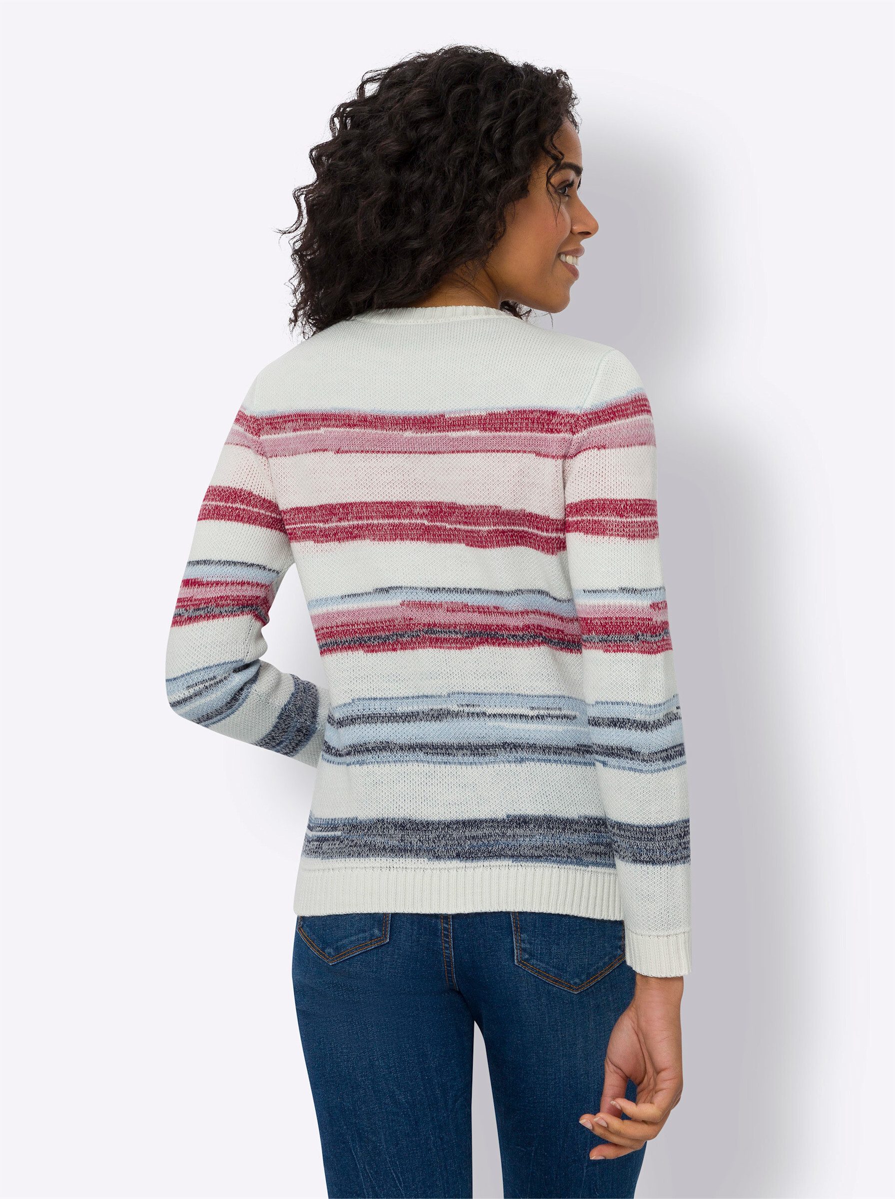 Sieh an! Strickpullover Jacquard-Pullover Langarm Jacquard