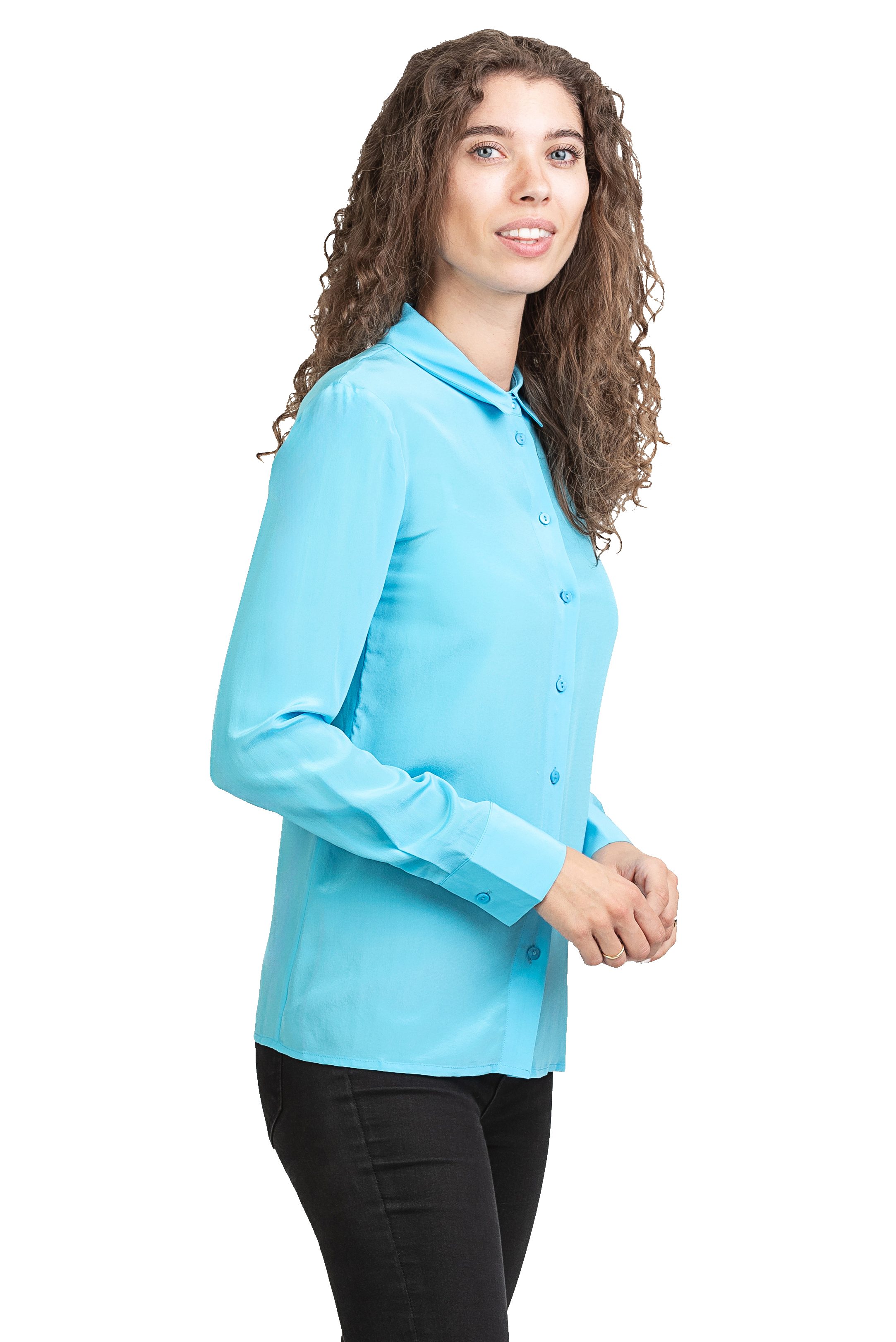 Posh Gear Seidenbluse Damen Seidenbluse Collettoseta Bluse aus 100% Seide 100% Seide