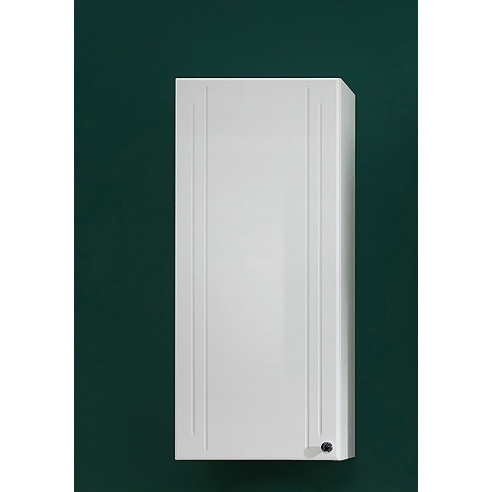 Lomadox Hängeschrank NEMI-66 Badezimmer Wandschrank in weiß mit weiß Hochglanz, : 32,5/75/20 cm