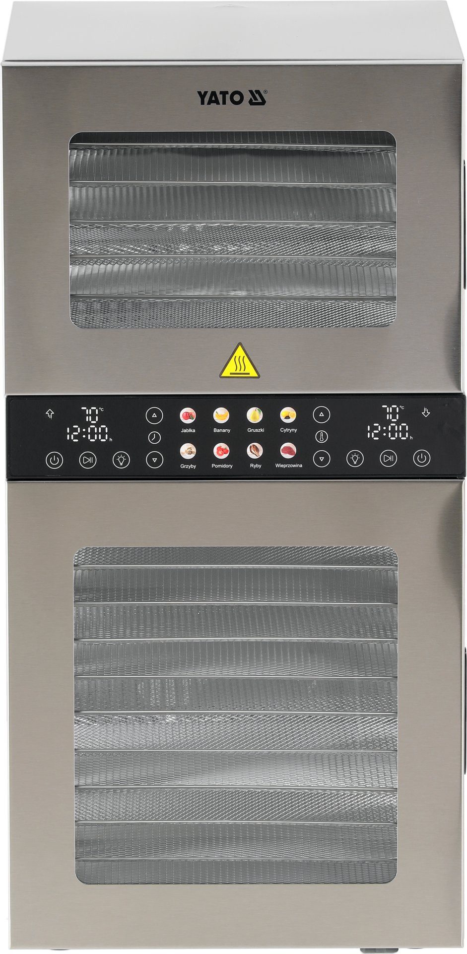 Yato Dörrautomat Gastro Lebensmitteltrockner mit 20 Edelstahl-Einschüben, 1500 W 1500 W, Gastro Lebensmitteltrockner mit 20 Edelstahl-Einschüben, 1500 W – Bild 3 von 5