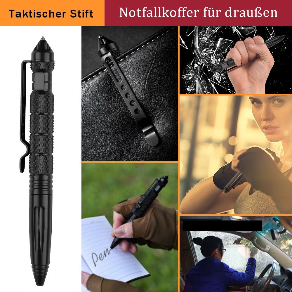 Schwarz Outdoor-Notfall-Kit-Rucksack, Multitool MDHAND Angelausrüstung (65 St),