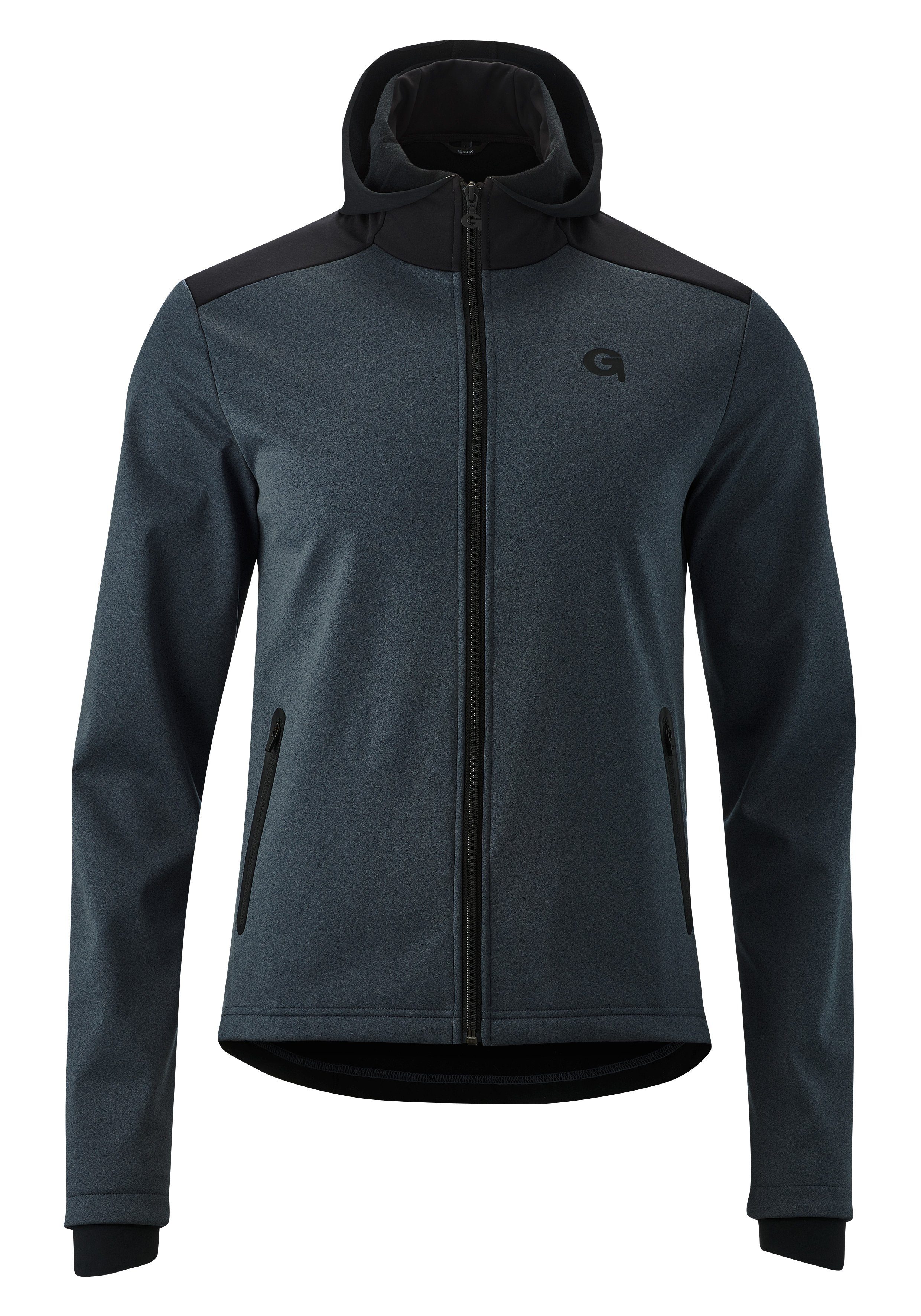 Windjacke Radtrikot und Softshell-Hoodie, Travo Gonso Herren atmungsaktiv winddicht anthrazit