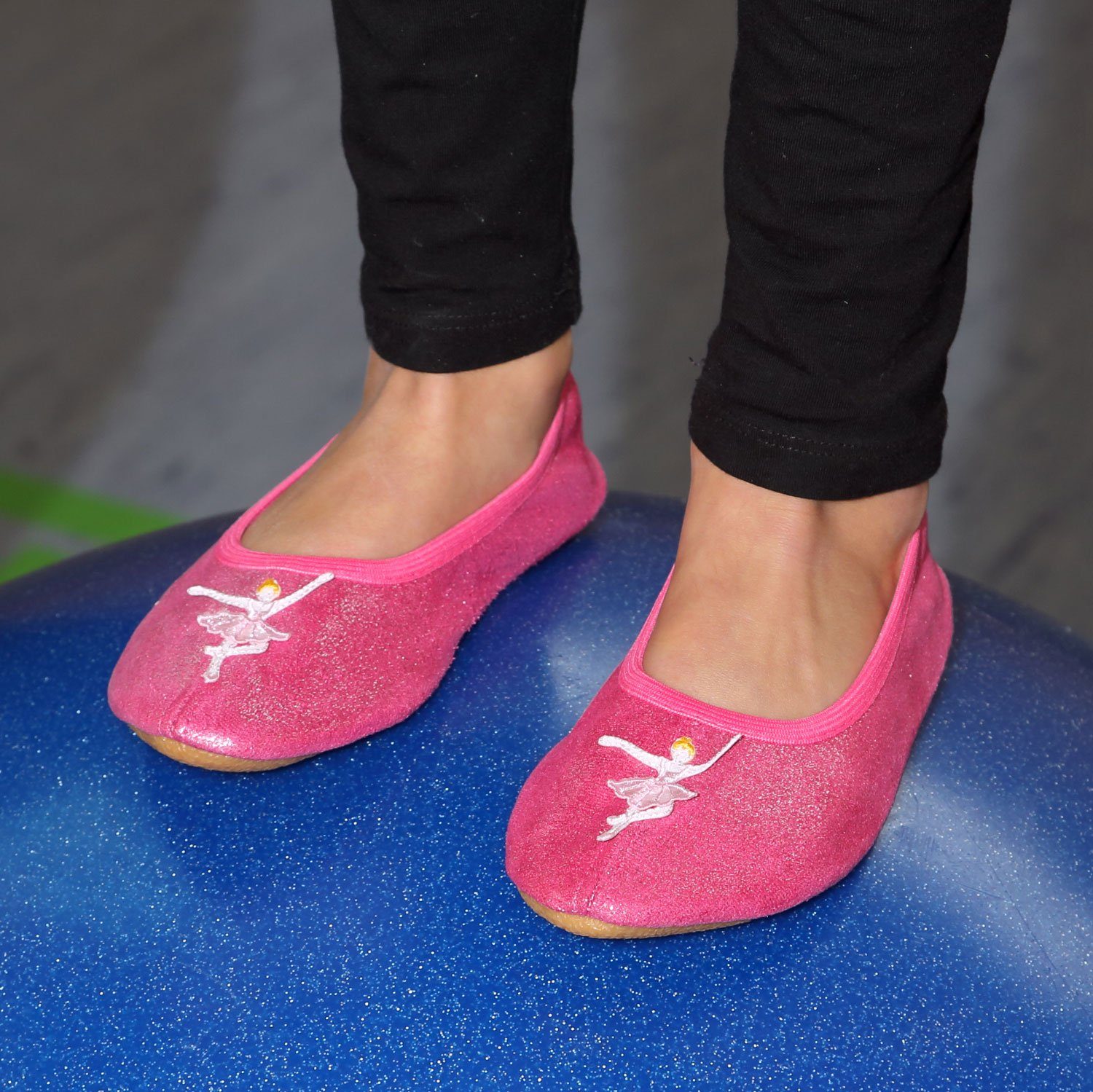 Beck Schläppchen Ballerina Gymnastikschuh (ein Mädchentraum, für Tanz, Sport und Zuhause) mit rutschfester Gummi-Laufsohle