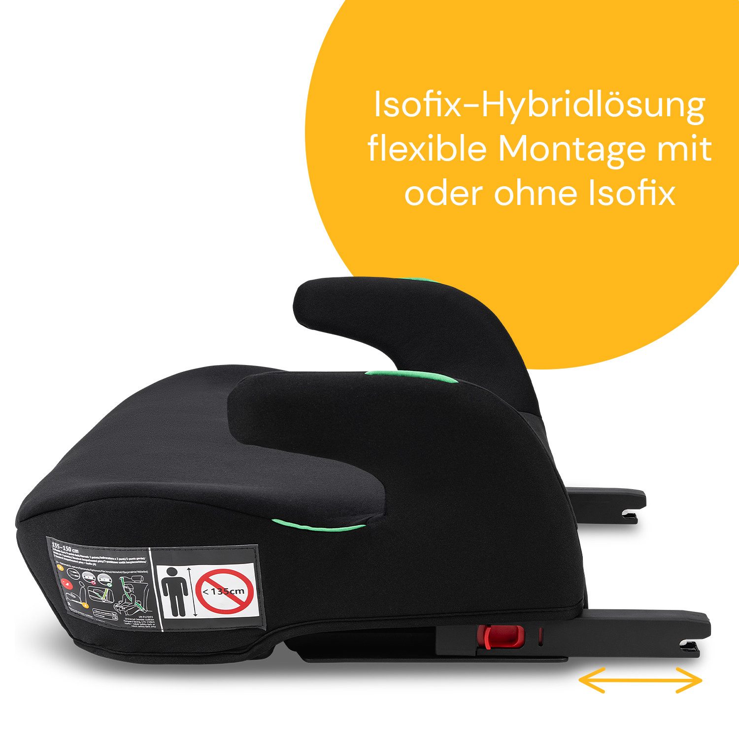 Osann Kindersitzerhöhung Boost Isofix, ab: 8 Jahren, bis: 12 Jahre, ab: 135 cm, bis: 150 cm, Sitzerhöhung Auto Kinder mit Isofix ab 135cm, Sitzschale, Booster