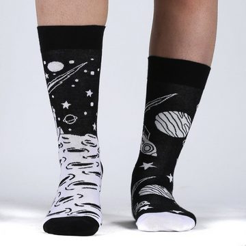 Colorcool Freizeitsocken Space Vibes Mismatched Socken (Größe, 41-45)