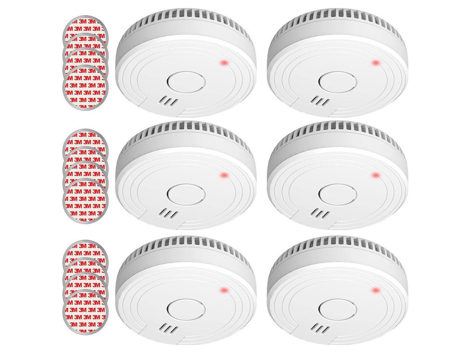 Elro Rauchmelder (6er Set Optischer Rauchwarnmelder mit 5 Jahres Batterie, Magnethalter)