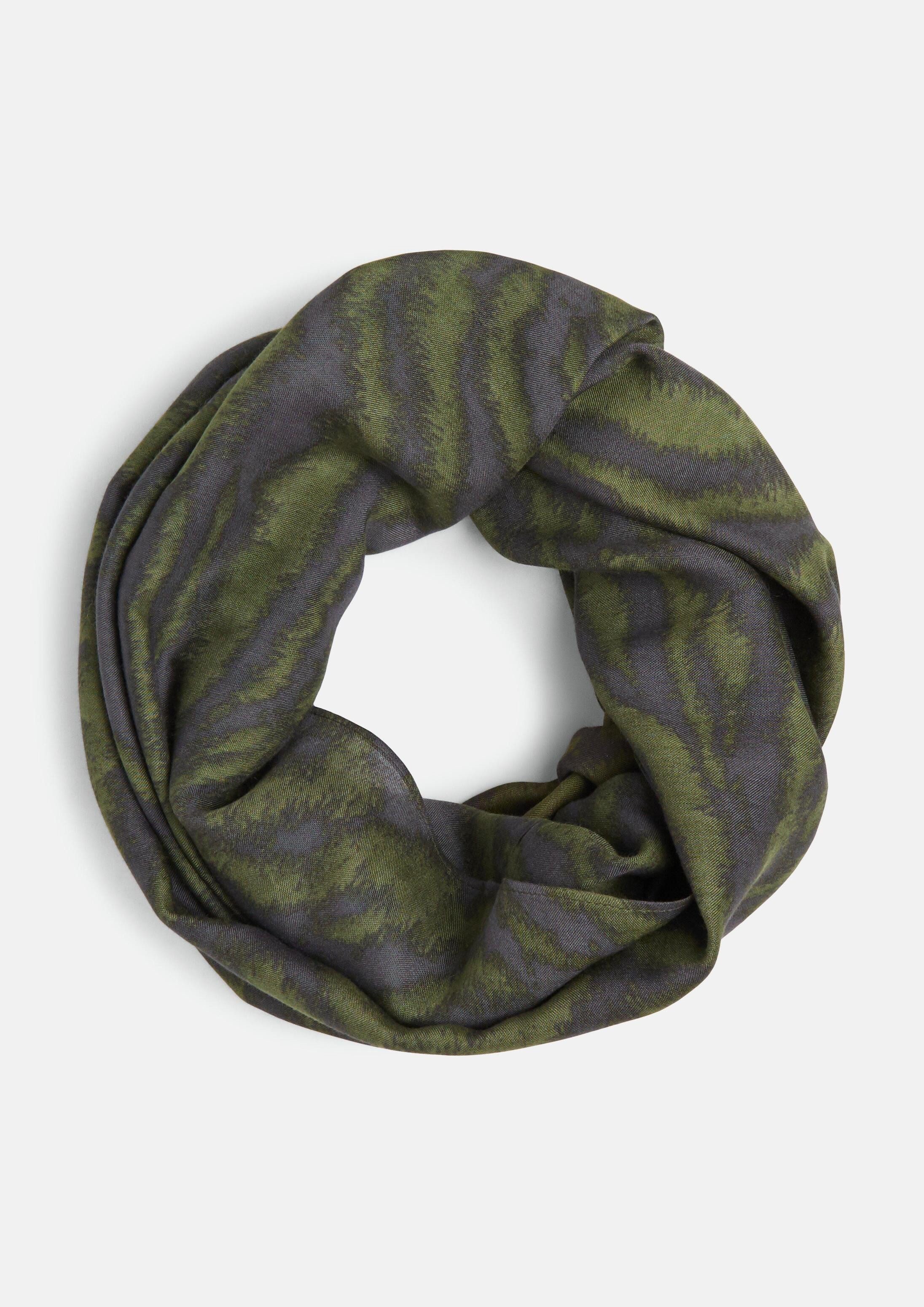 s.Oliver Loop Snood, Snood mit Animal-Muster und Artwork